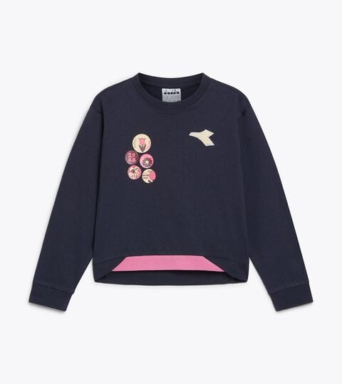 Long-sleeved T-shirt - Regular fit - Girls JG. T-SHIRT LS LOGO BLUE DENIM - Diadora
