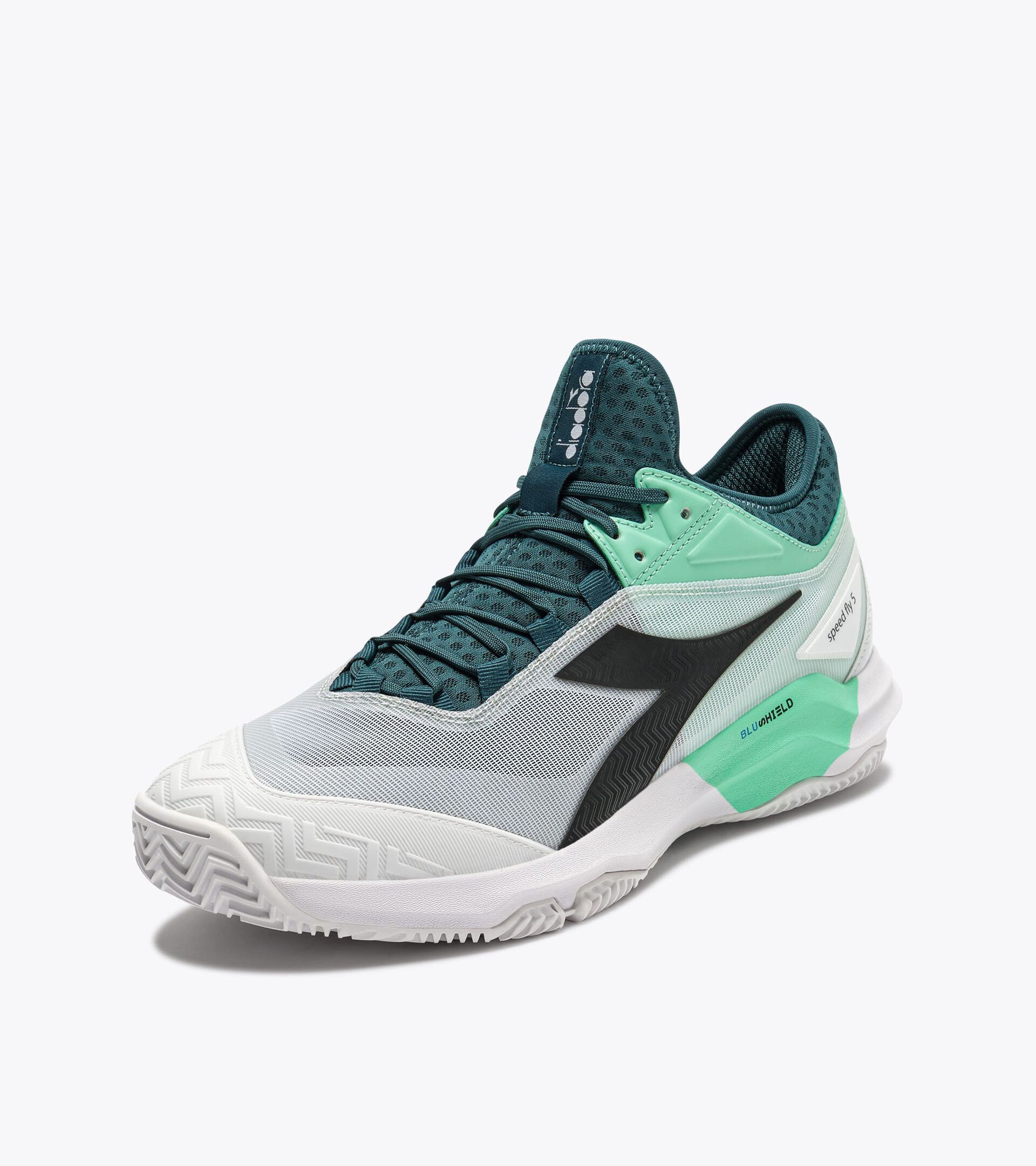 Zapatilla de tenis para superficies de tierra batida - Precisi&oacute;n - Hombre SPEED BLUSHIELD FLY 5 CLAY VERDE PINO/NERO/BIANCO - Diadora