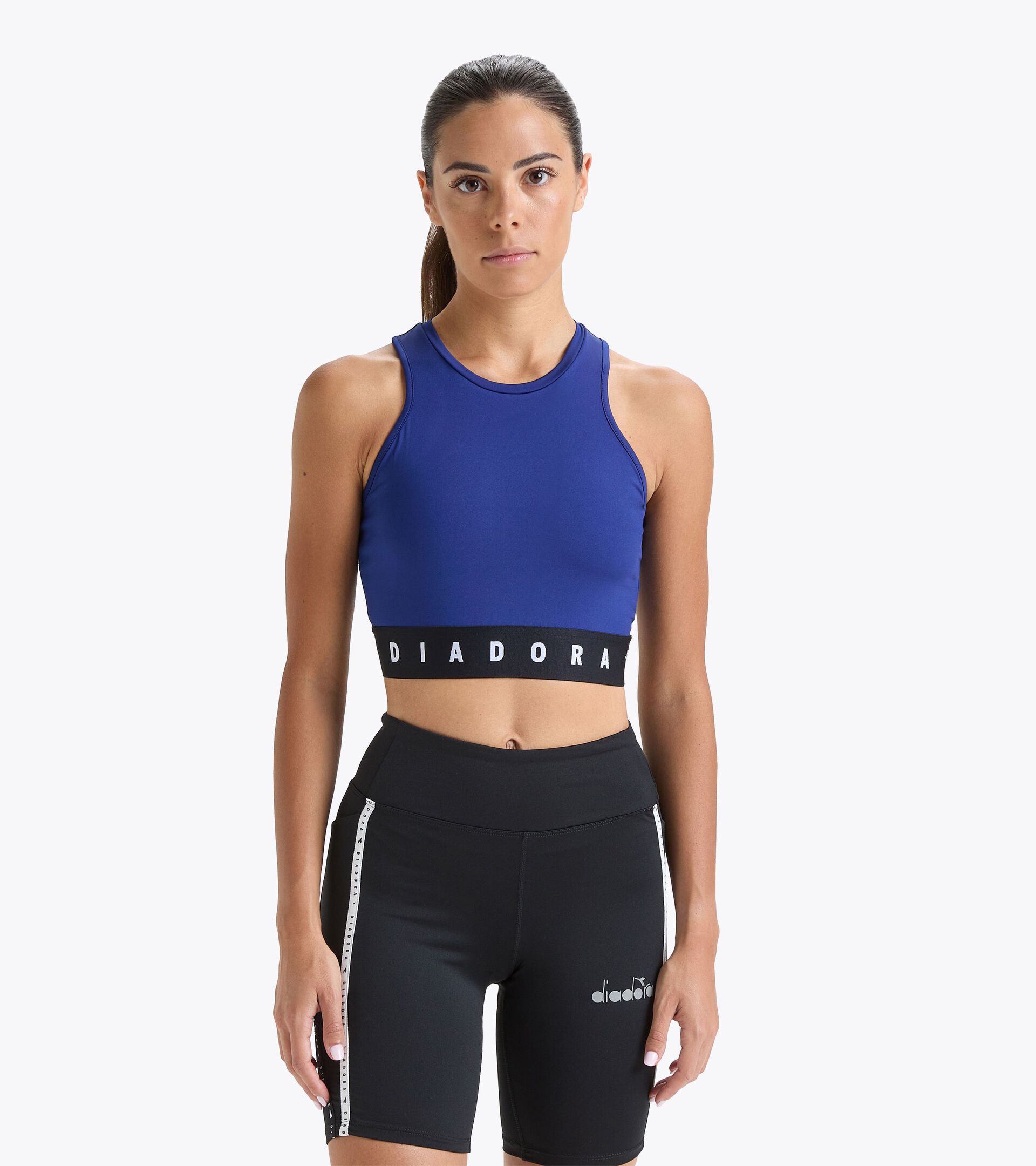 Crop top deportivo - Mujer L. CROP TOP BE ONE CIANOTIPO AZUL - Diadora