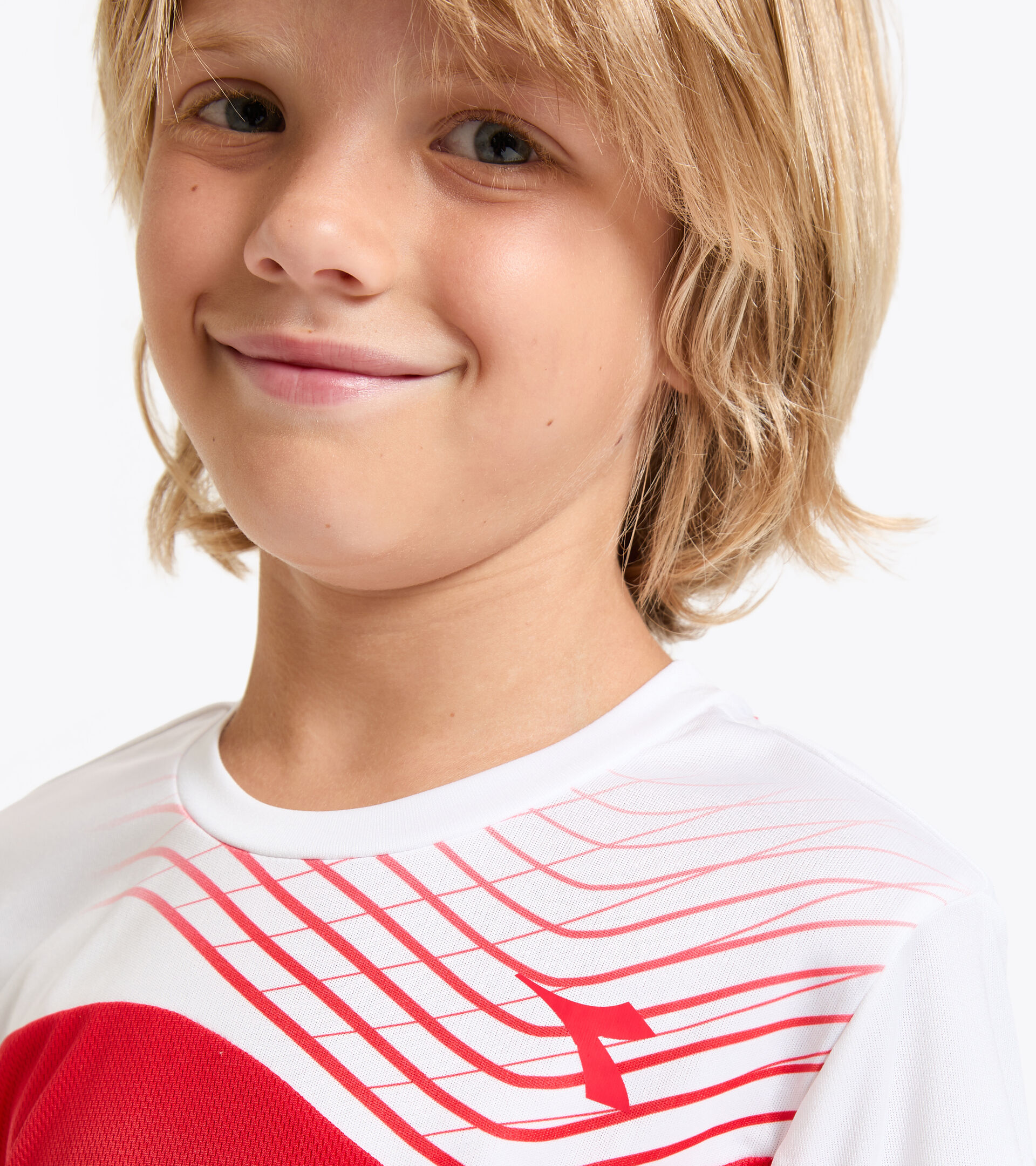 T-shirt de tennis - Junior J. T-SHIRT COURT ROUGE TOMATE - Diadora