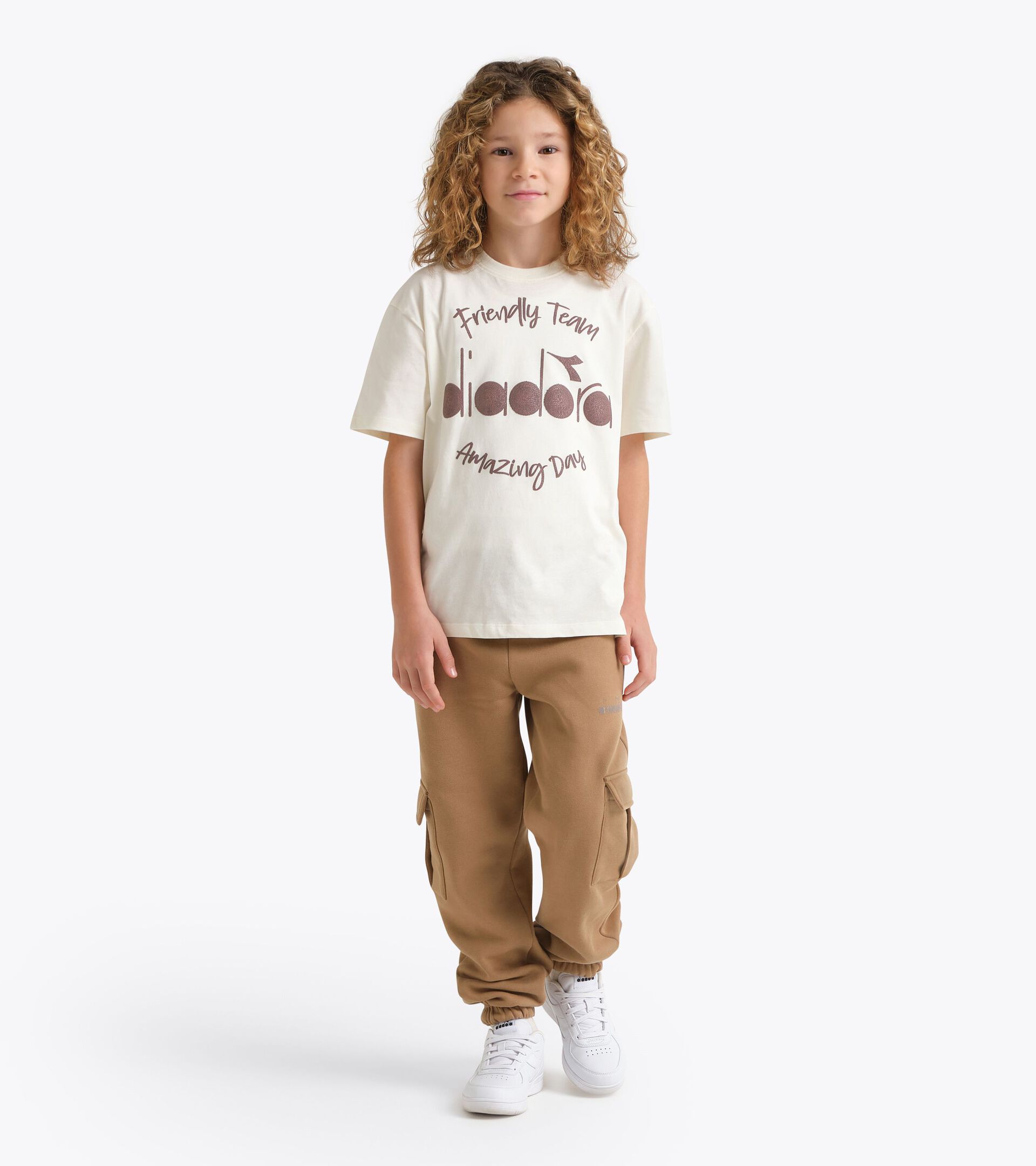 T-shirt &agrave; manches courtes - Ado gar&ccedil;on JB. T-SHIRT SS FRIENDLY TEAM CREAM - Diadora