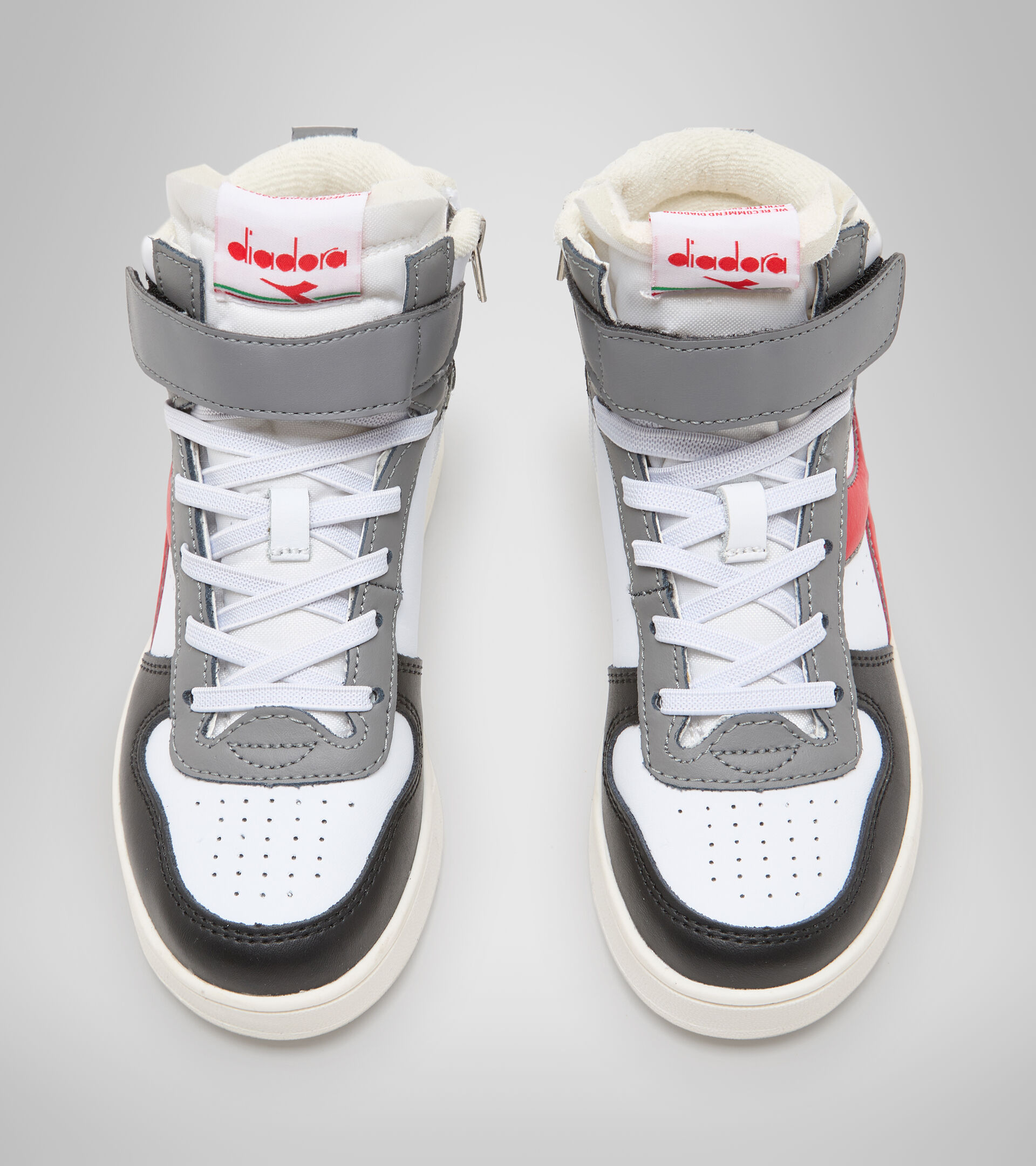 Sportschuh - Kinder 4-8 Jahren MAGIC BASKET MID PS WEISS/SCHWZ/AURORA ROT - Diadora