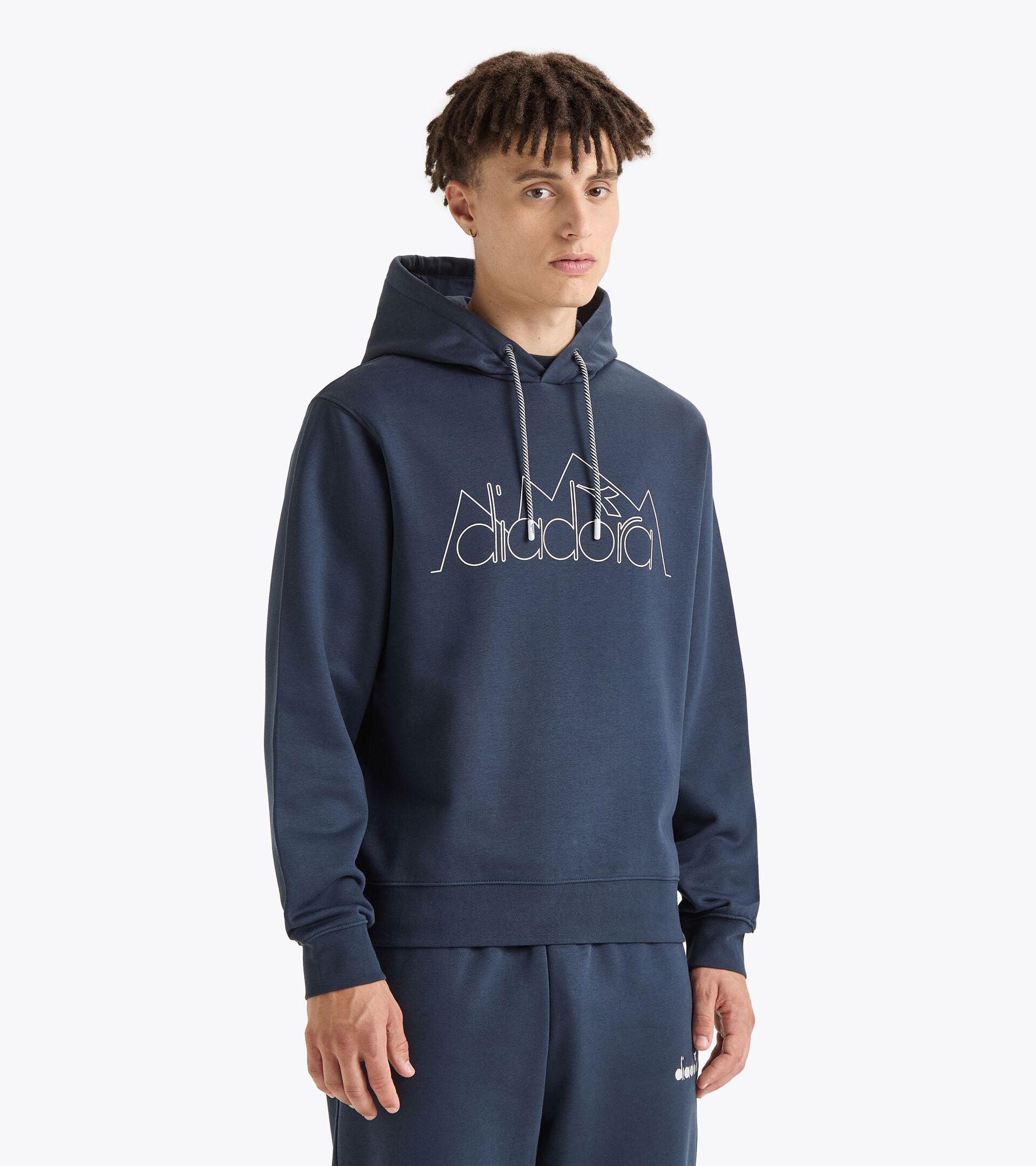 Sudadera deportiva con capucha - Para todos los géneros
 HOODIE ROUTE AZUL NOCHE - Diadora