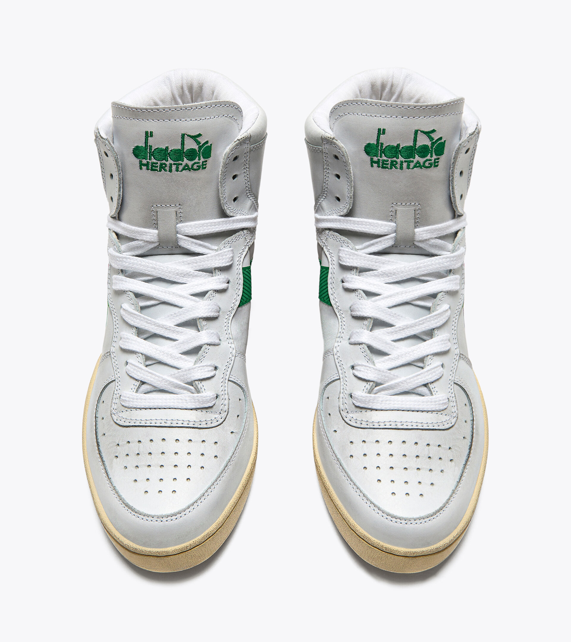 Heritage-Schuh - Unisex MI BASKET USED WHITE/VERDANT GREEN - Diadora