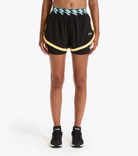 Shorts para correr - Mujer L. DOUBLE LAYER SHORTS NEGRO - Diadora