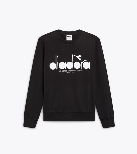 SWEATSHIRT CREW LOGO, BLACK Cotton crewneck - All-Gender SWEATSHIRT CREW LOGO BLACK - Diadora