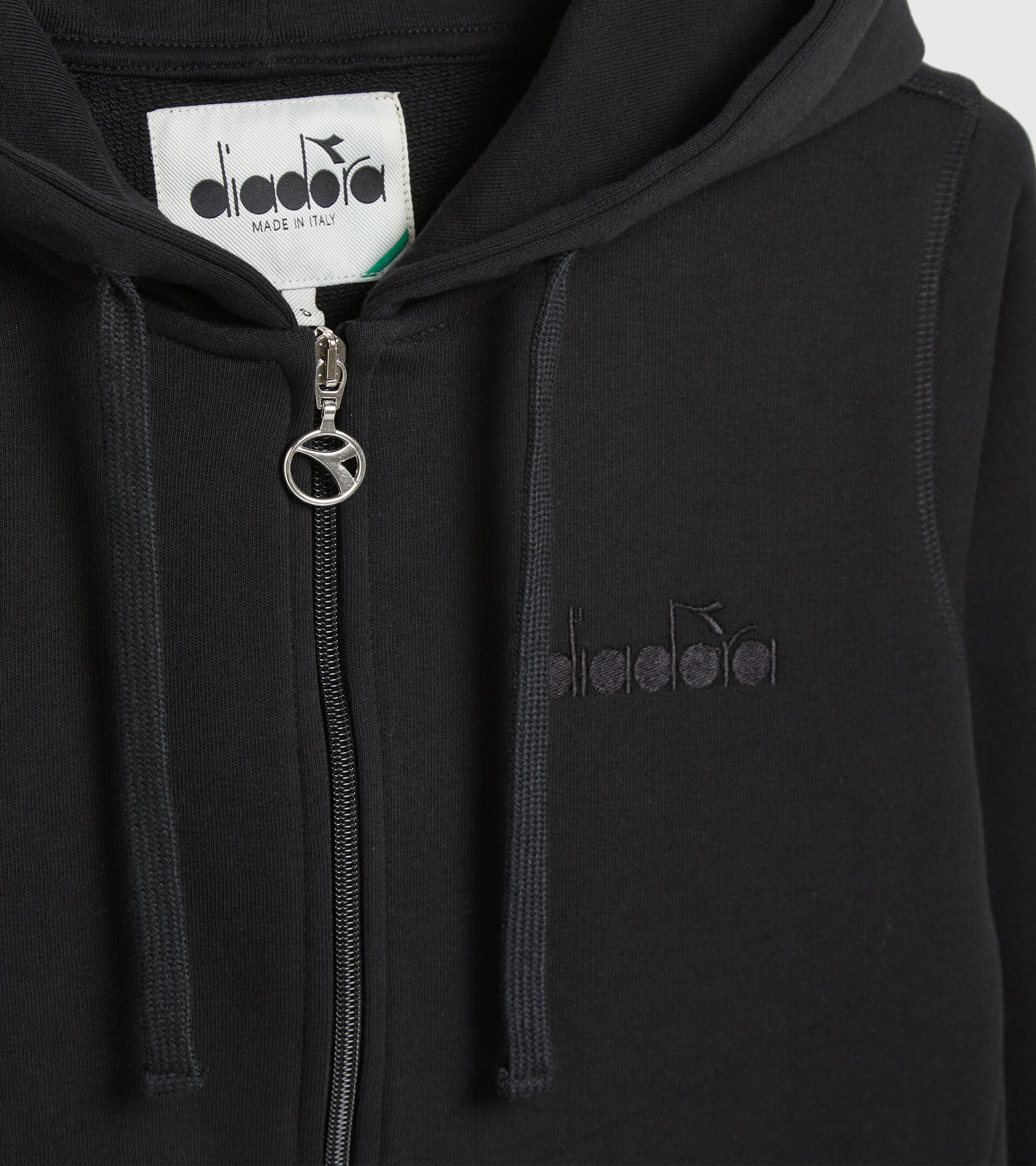 Hooded sweatshirt - Made in Italy - Women L. HOODIE FZ MII BLACK - Diadora