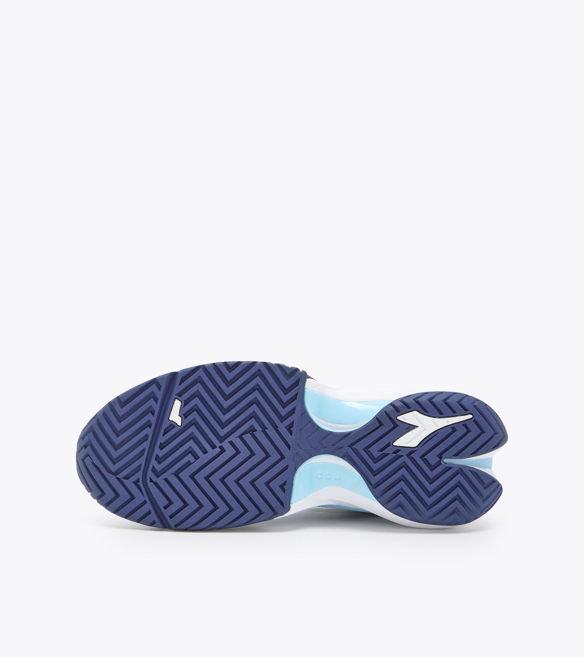 Tennis shoes for hard surfaces or clay courts - Women FINALE W AG WHITE/BLUE PRINT - Diadora