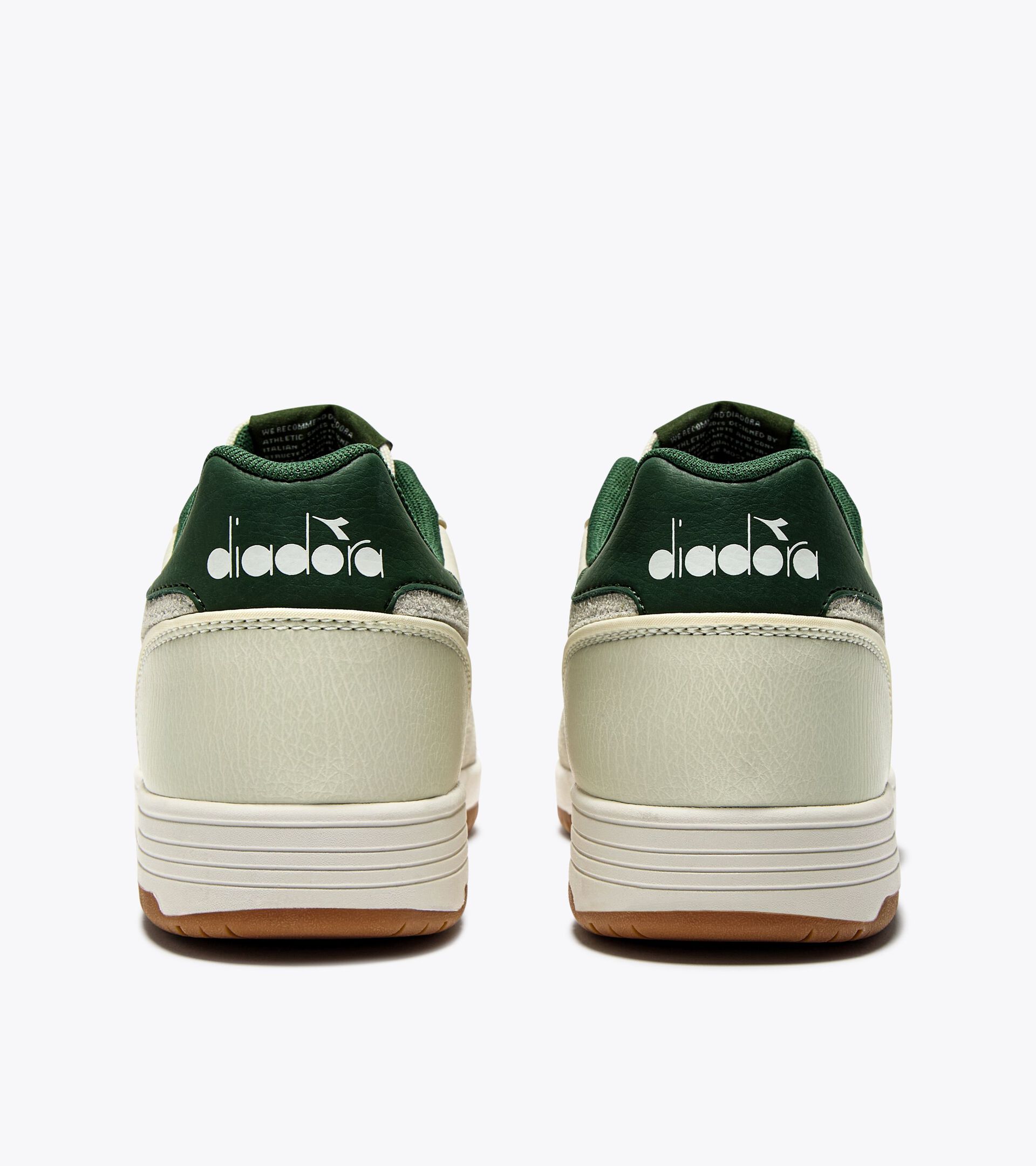 Leather sneaker - All-gender DEUCE M2 HAIRY WHITE/FOGLIAGE GREEN - Diadora