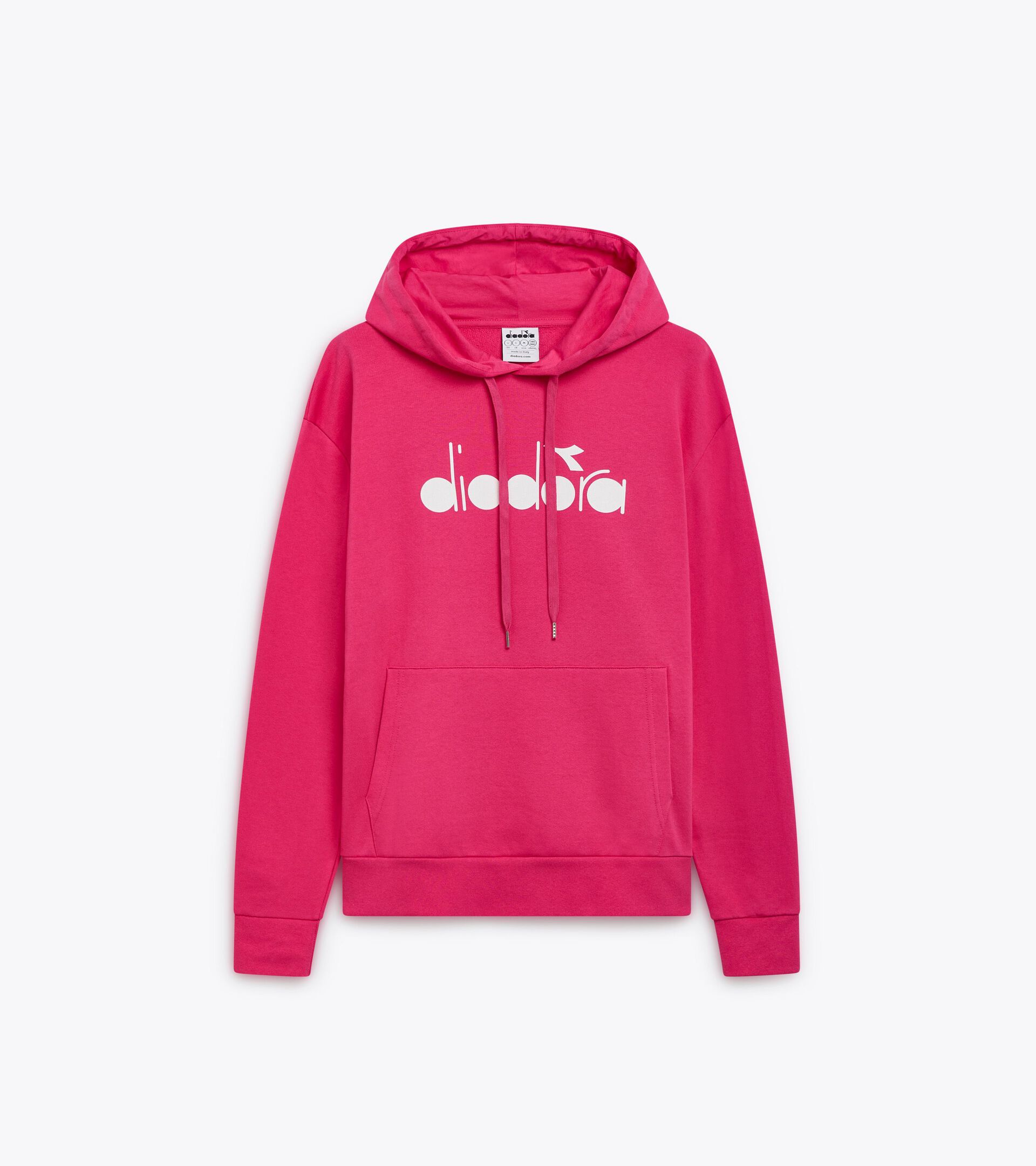 Sporty hoodie - Made in Italy - Gender Neutral HOODIE LOGO PINK SORBET - Diadora