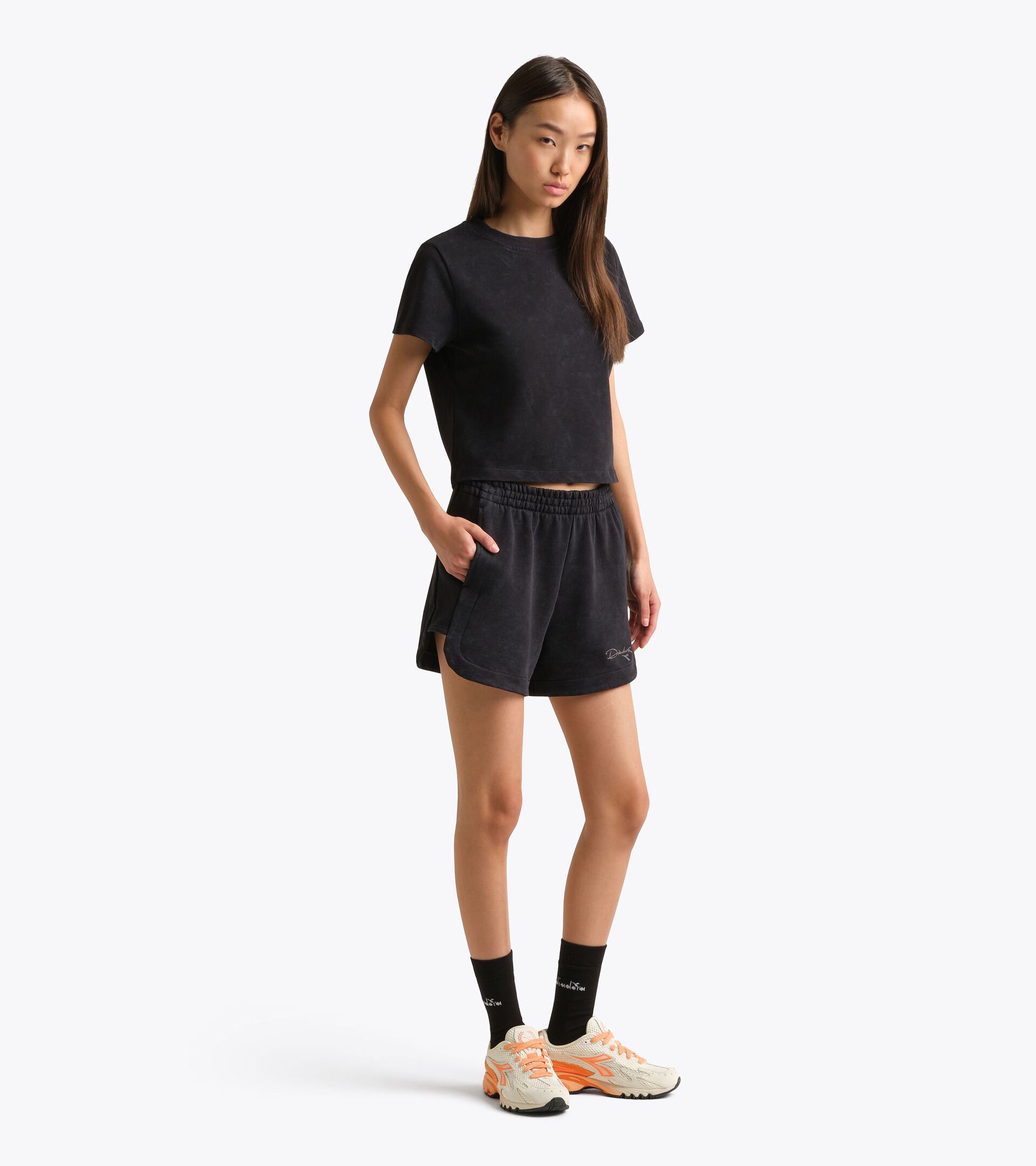 Short en coton style r&eacute;tro - Femme
 L. SHORTS AVENUE LAB ANTHRACITE - Diadora
