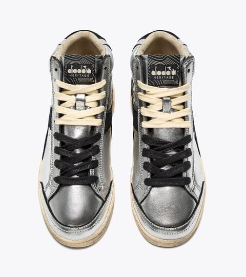 PRESTIGE HIGH METAL USED, SILVER Heritage sneaker made from leather - All-gender PRESTIGE HIGH METAL USED SILVER - Diadora