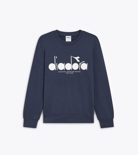 Sudadera de algodón con cuello redondo - Para todos los géneros SWEATSHIRT CREW LOGO AZUL NOCHE - Diadora