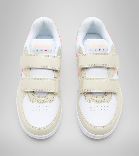 RAPTOR LOW PS, BLANC OS/ROSE PASTELLO BRUN Chaussures de sport - Garçon 4-8 ans RAPTOR LOW PS BLANC OS/ROSE PASTELLO BRUN - Diadora