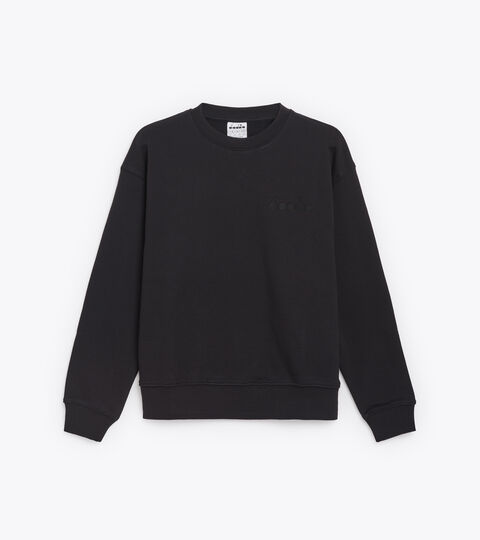 SWEATSHIRT CREW SPW LOGO, BLACK Cotton sweatshirt - Gender neutral SWEATSHIRT CREW SPW LOGO BLACK - Diadora