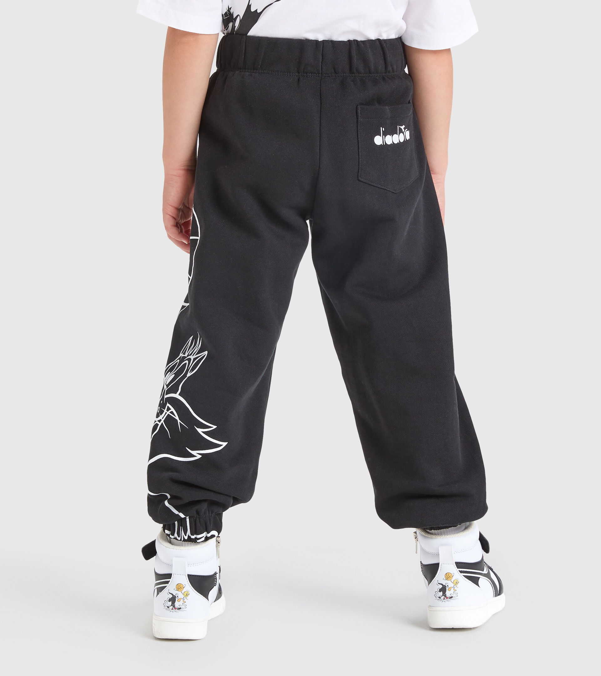 Cotton terrycloth joggers - Kids JU.JOGGER PANT WB BLACK - Diadora