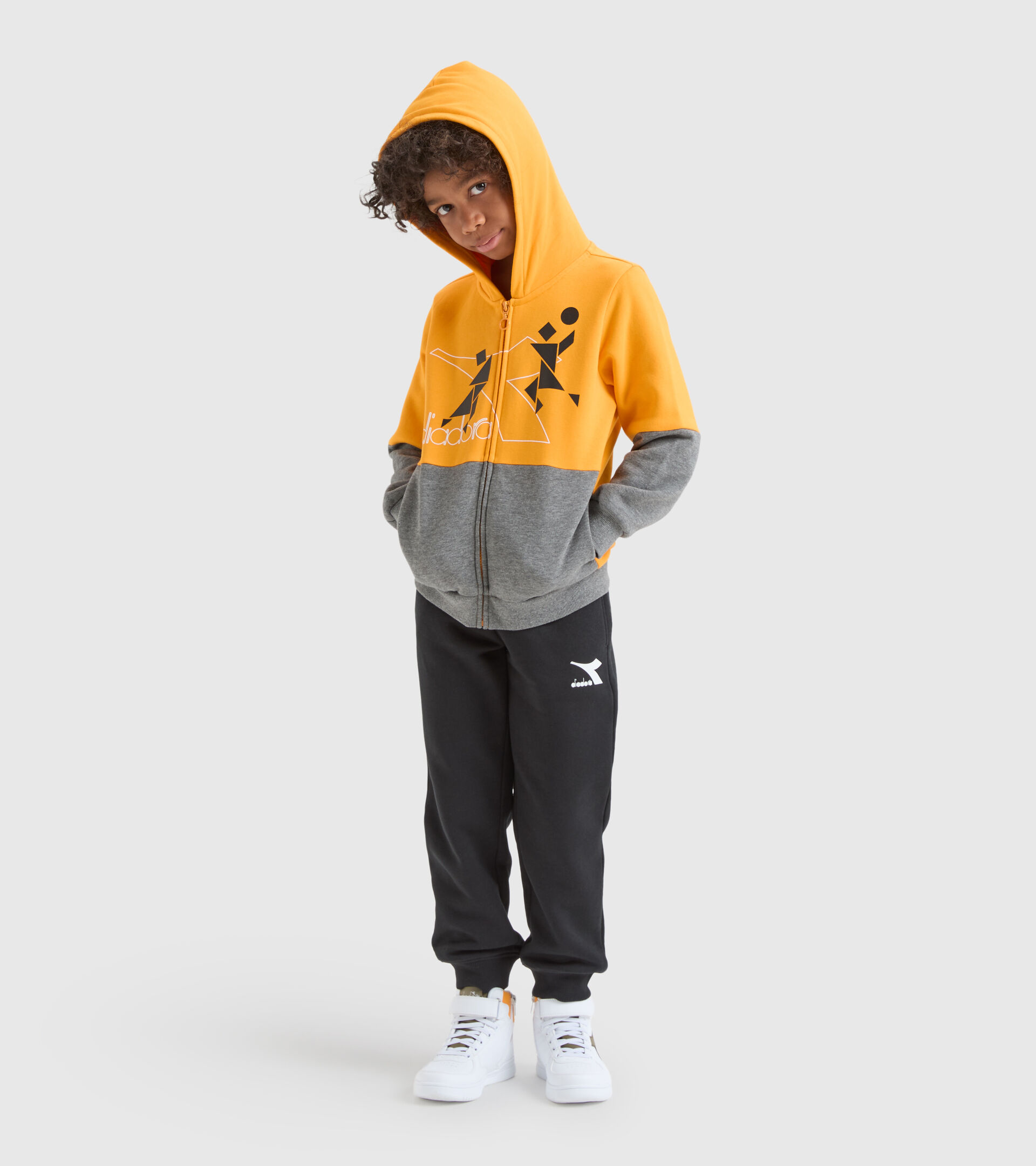 Sports tracksuit - Kids JB.TRACKSUIT HD FZ TWISTER RADIANT YELLOW - Diadora