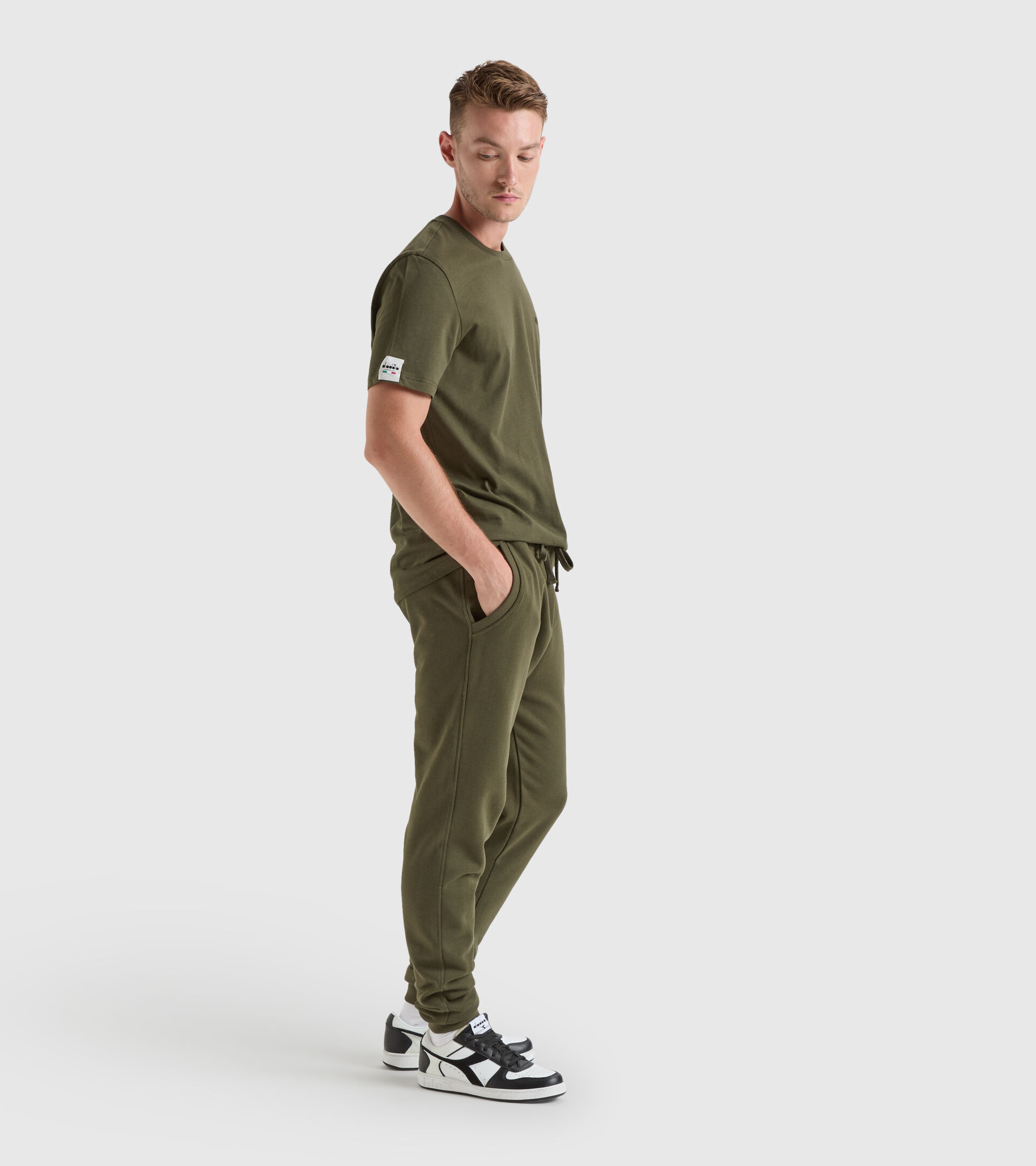 Cotton sports trousers - Made in Italy - Men JOGGER PANT MII GREEN MILITARY - Diadora