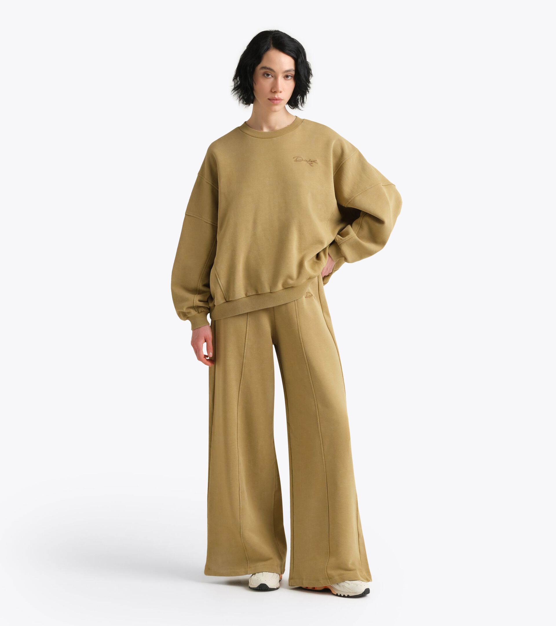 Sudadera de algod&oacute;n grueso estilo retro - Mujer
 L. SWEAT AVENUE LAB CAQUI - Diadora