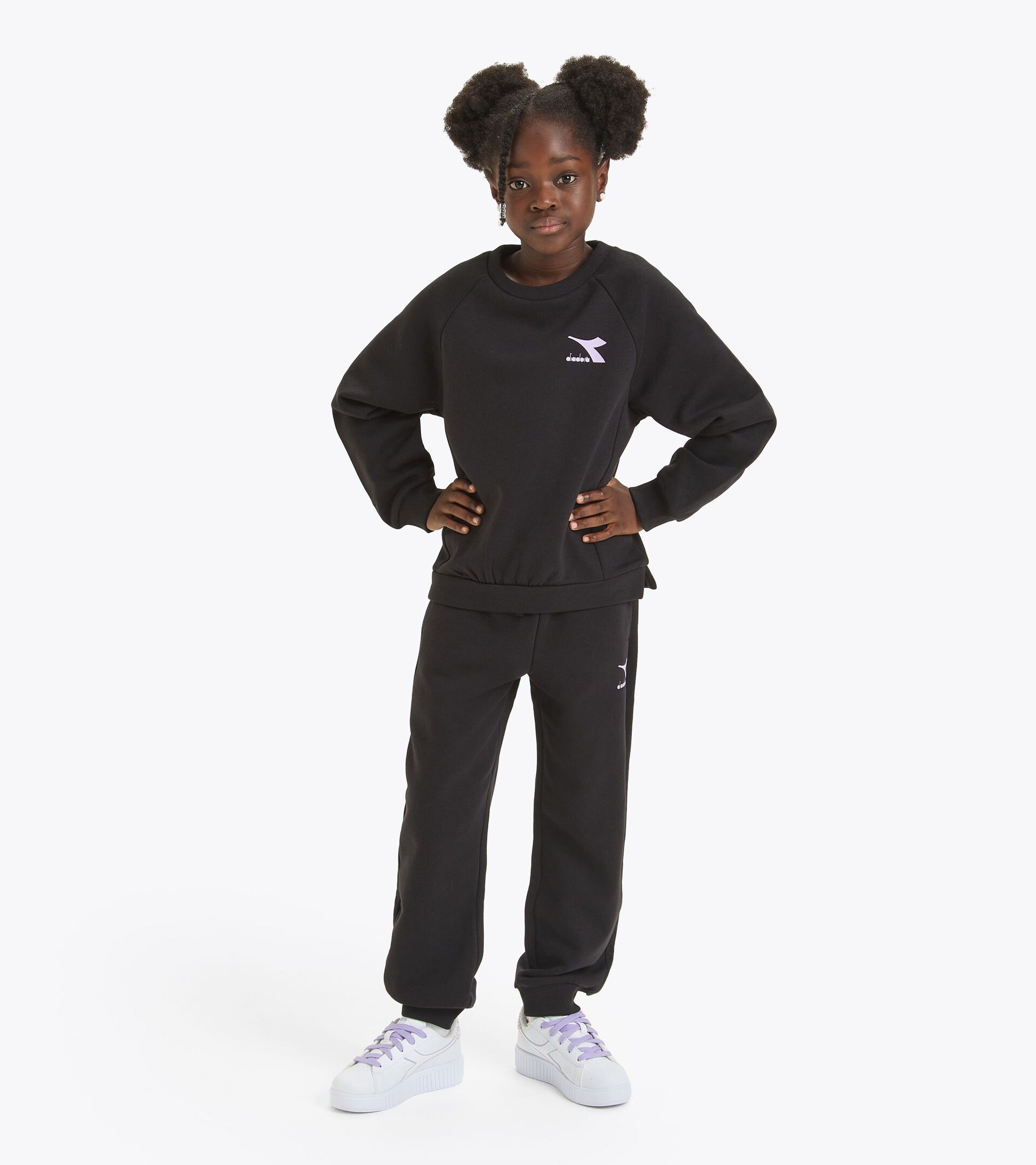 Set sportivo - Bambina JG. TRACKSUIT GLOSS NERO - Diadora