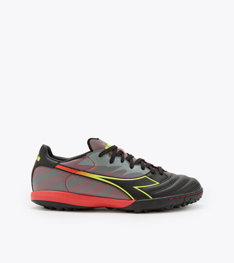 Futsal boot - Specific outsole for synthetic/hard grounds BRASIL ELITE VELOCE R TFR BLK/FLUO YELLOW DD/MILANO RED - Diadora
