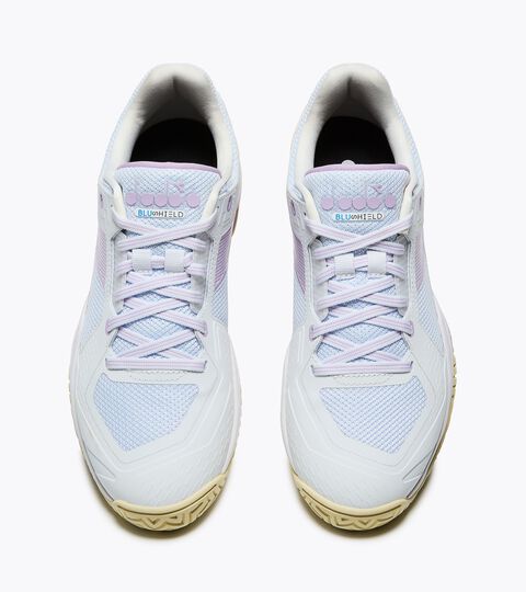 Tennis shoe for hard surfaces and clay courts -  Protection and cushioning - Women&rsquo;s BLUSHIELD TORNEO 3 W AG WHITE/ORCHID BLOOM - Diadora