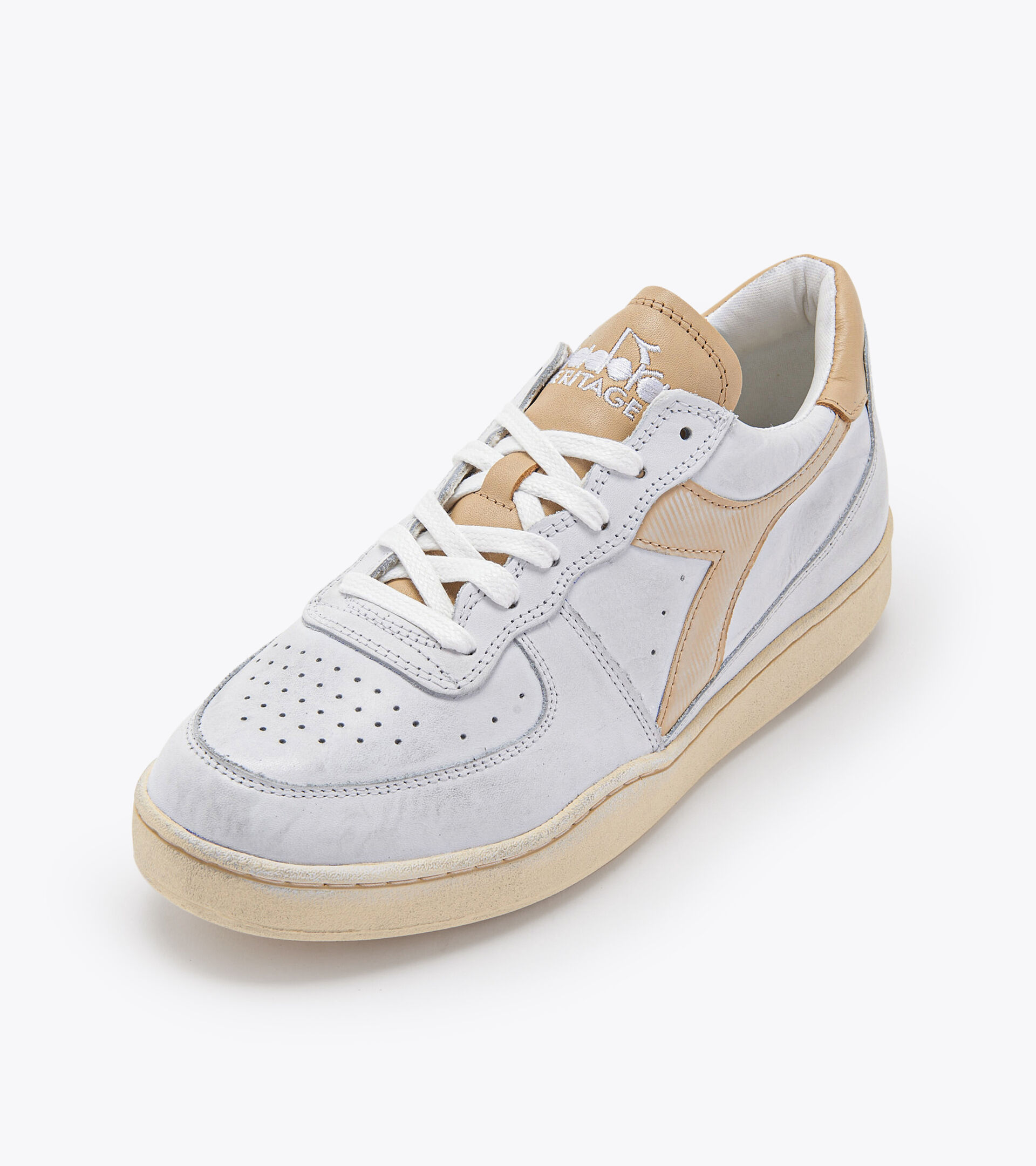Heritage shoes - Unisex MI BASKET LOW USED WHITE/BEIGE - Diadora