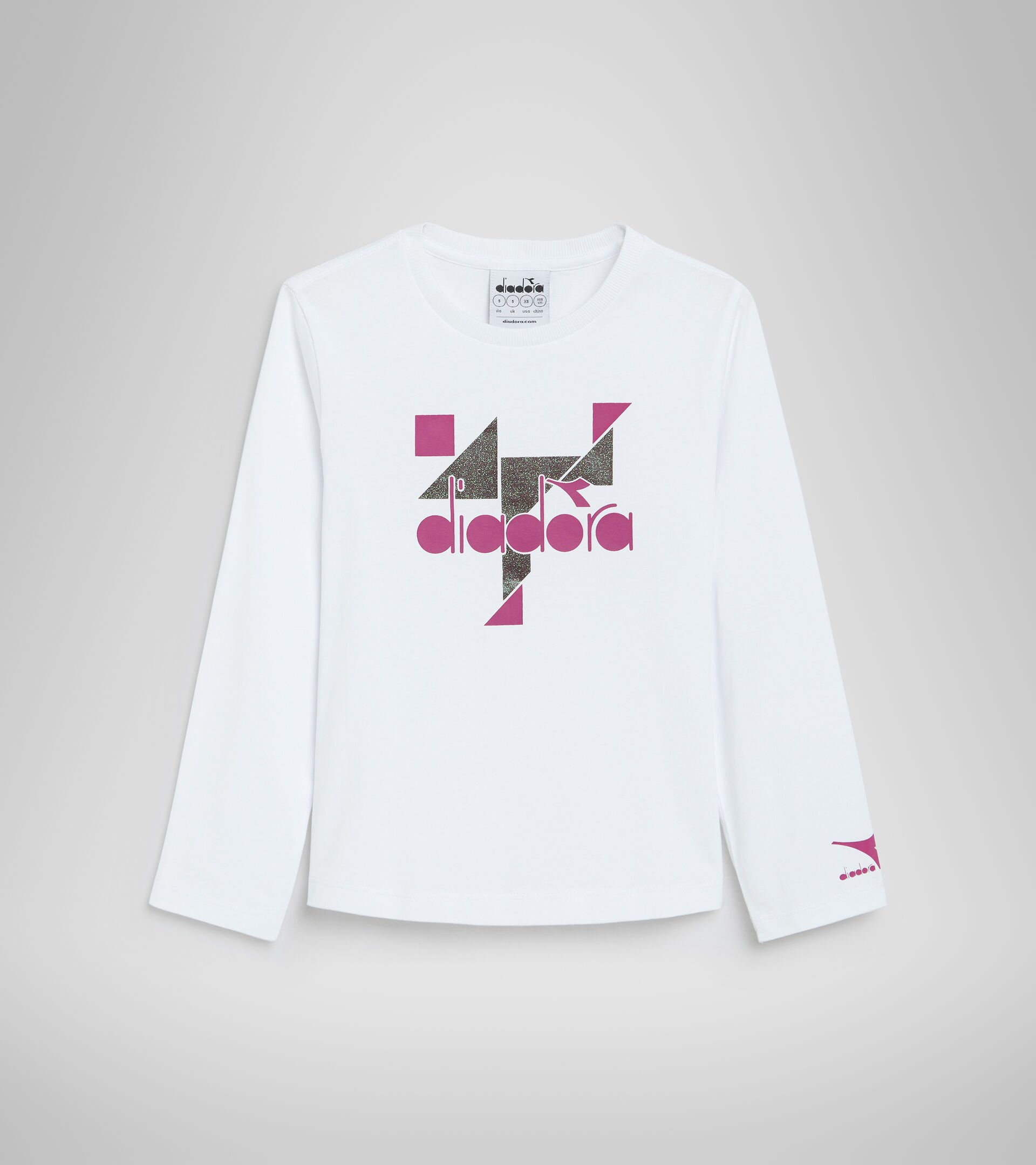 Long-sleeved T-shirt - Girls JG.T-SHIRT LS GLEE OPTICAL WHITE - Diadora