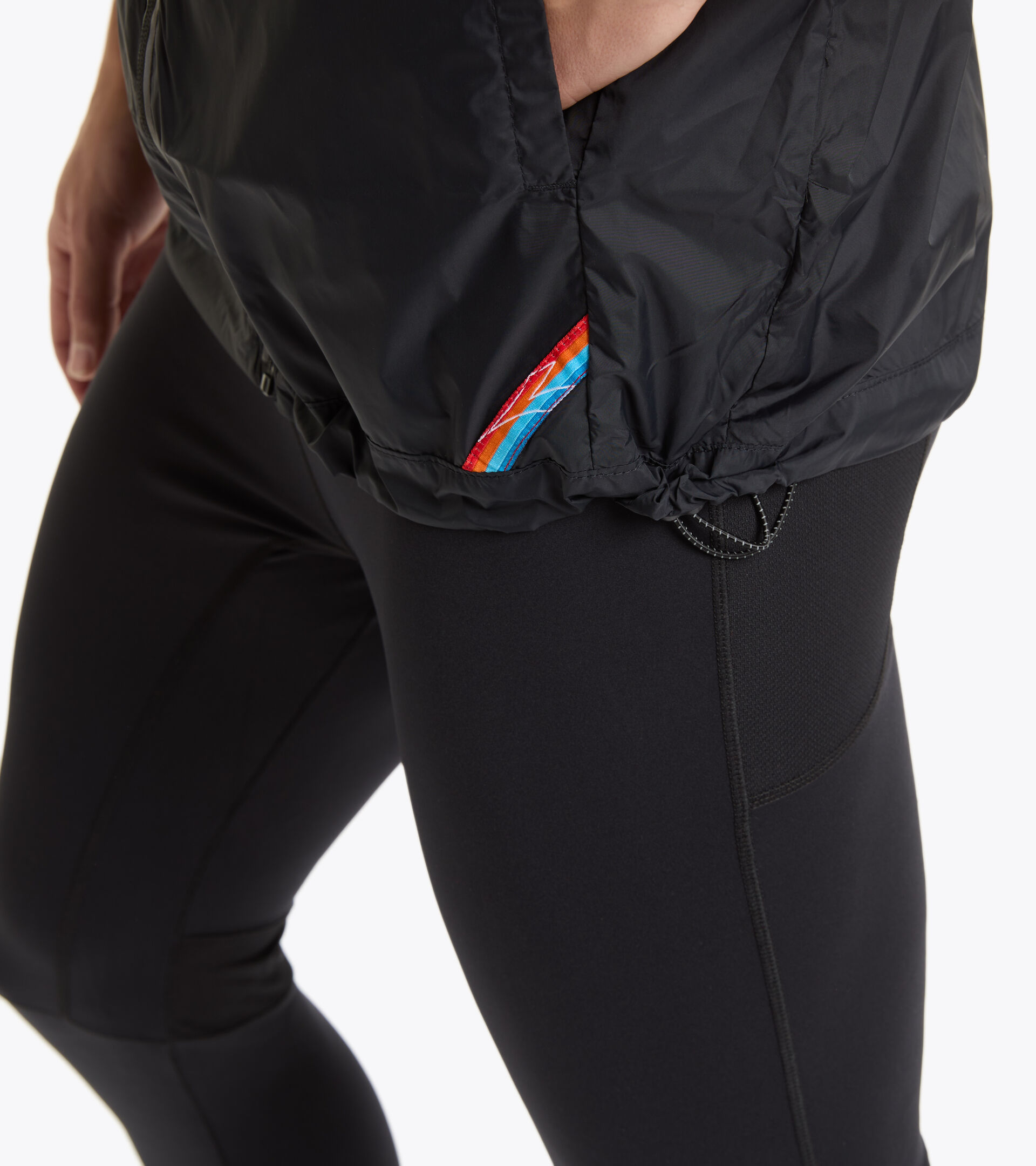 Chaleco cortavientos para correr - Hombre PACKABLE VEST NEGRO - Diadora