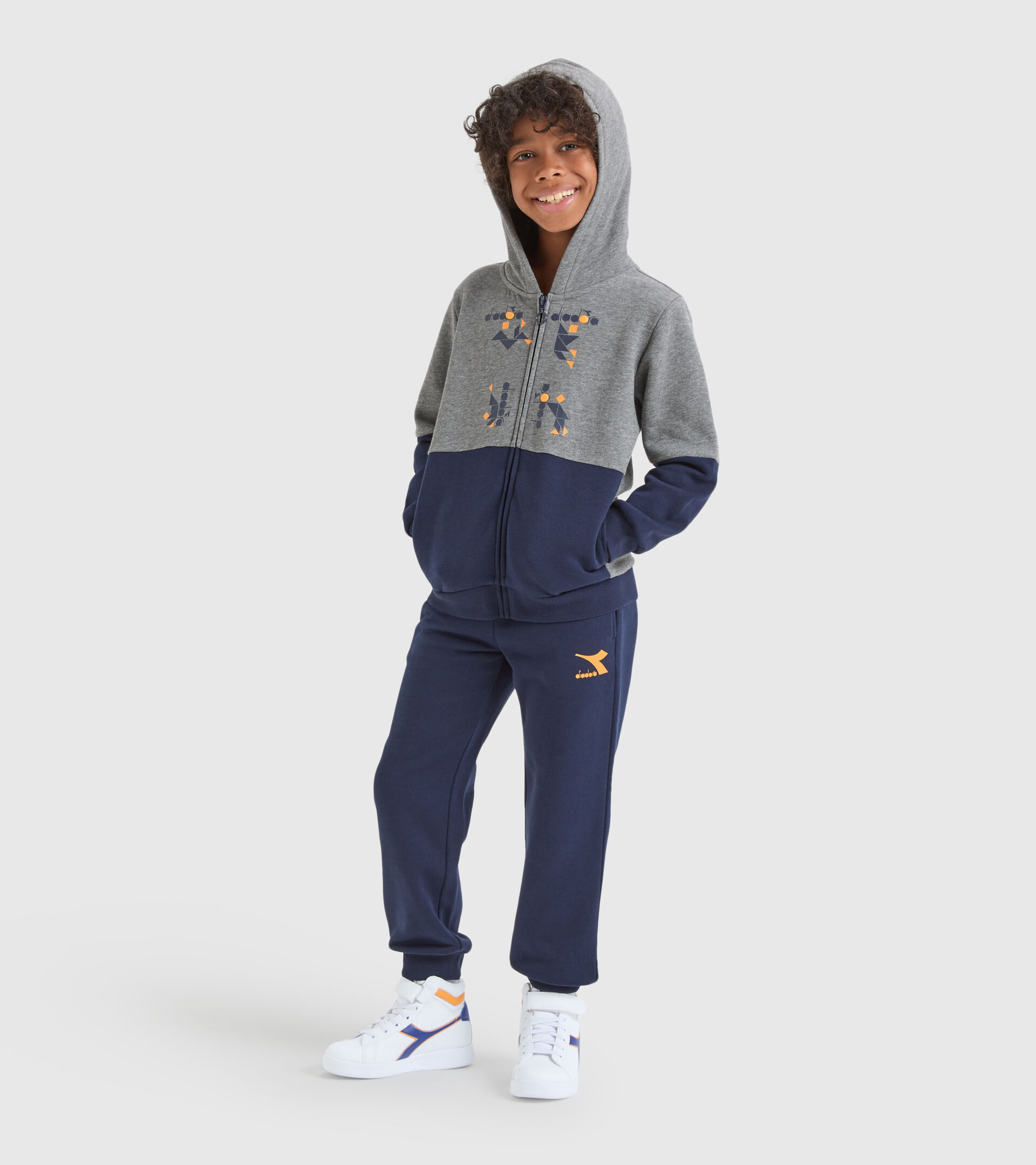 Trainingsanzug - Jungen JB.TRACKSUIT HD FZ TWISTER MARINEBLAU - Diadora