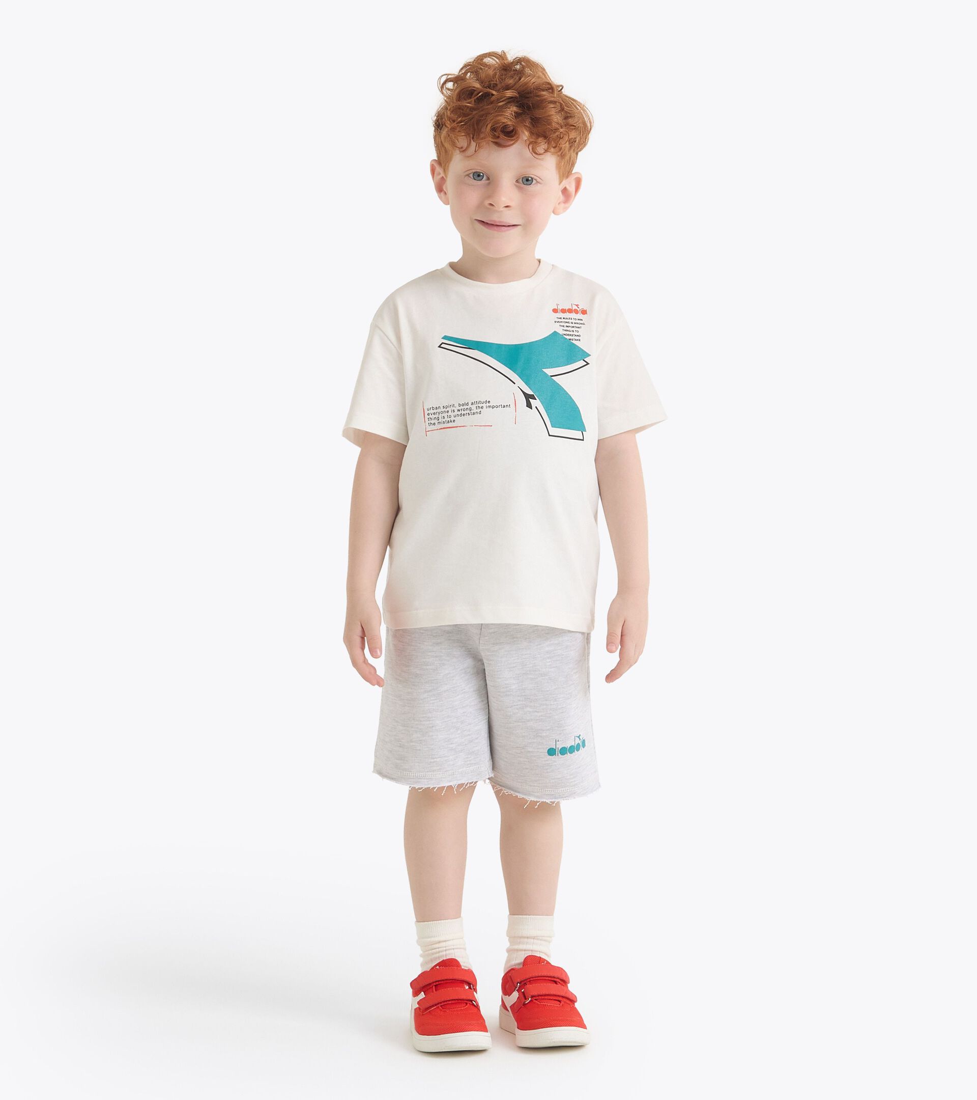 Conjunto - Corte cómodo - Niño JB. SET DISTRICT TD OFF WHITE /MELANGE GRAY - Diadora