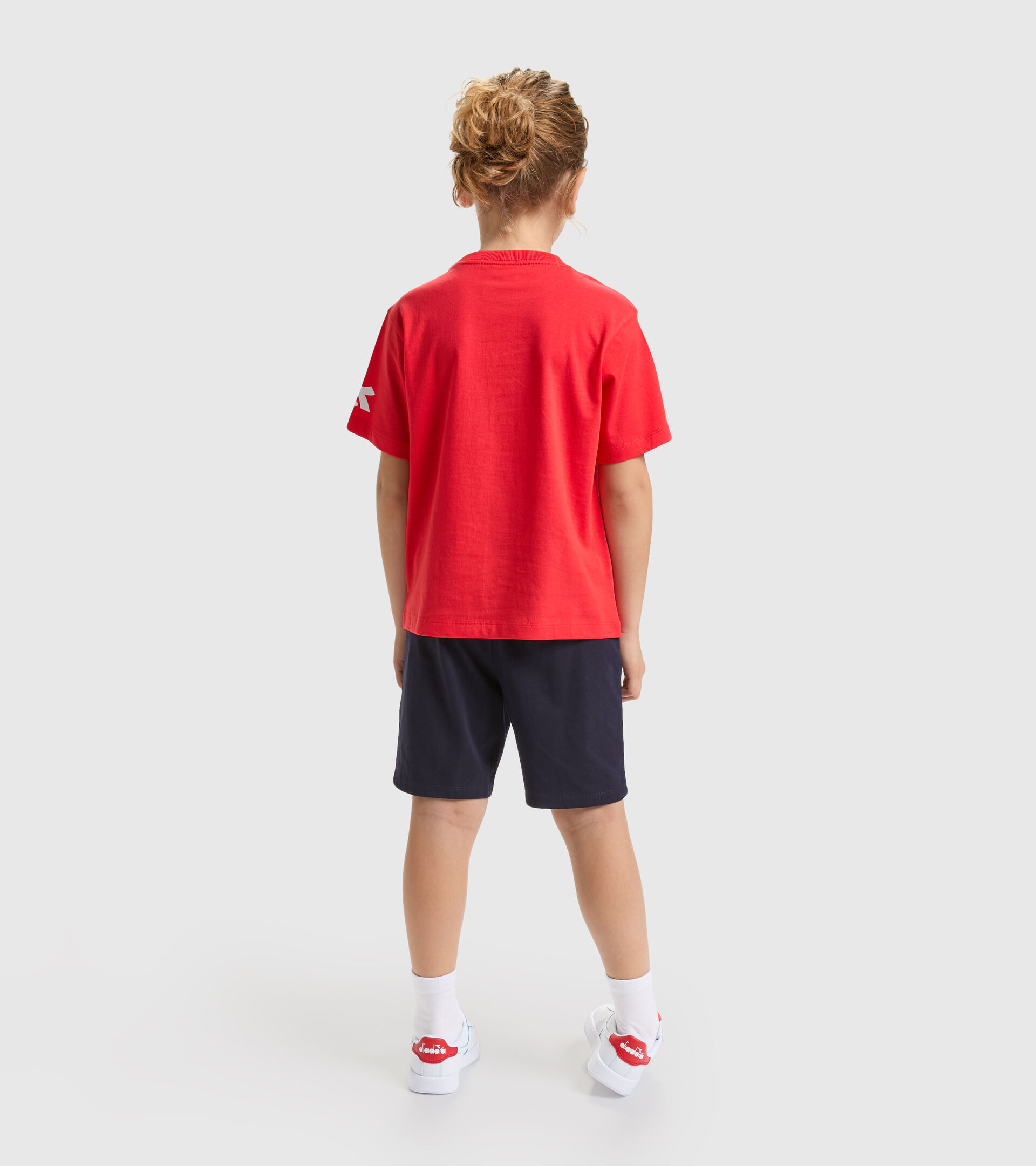 Ensemble t-shirt/short en coton - Ado Garçon JB.SET SS PLAYGROUND COQUELICOT ROUGE - Diadora