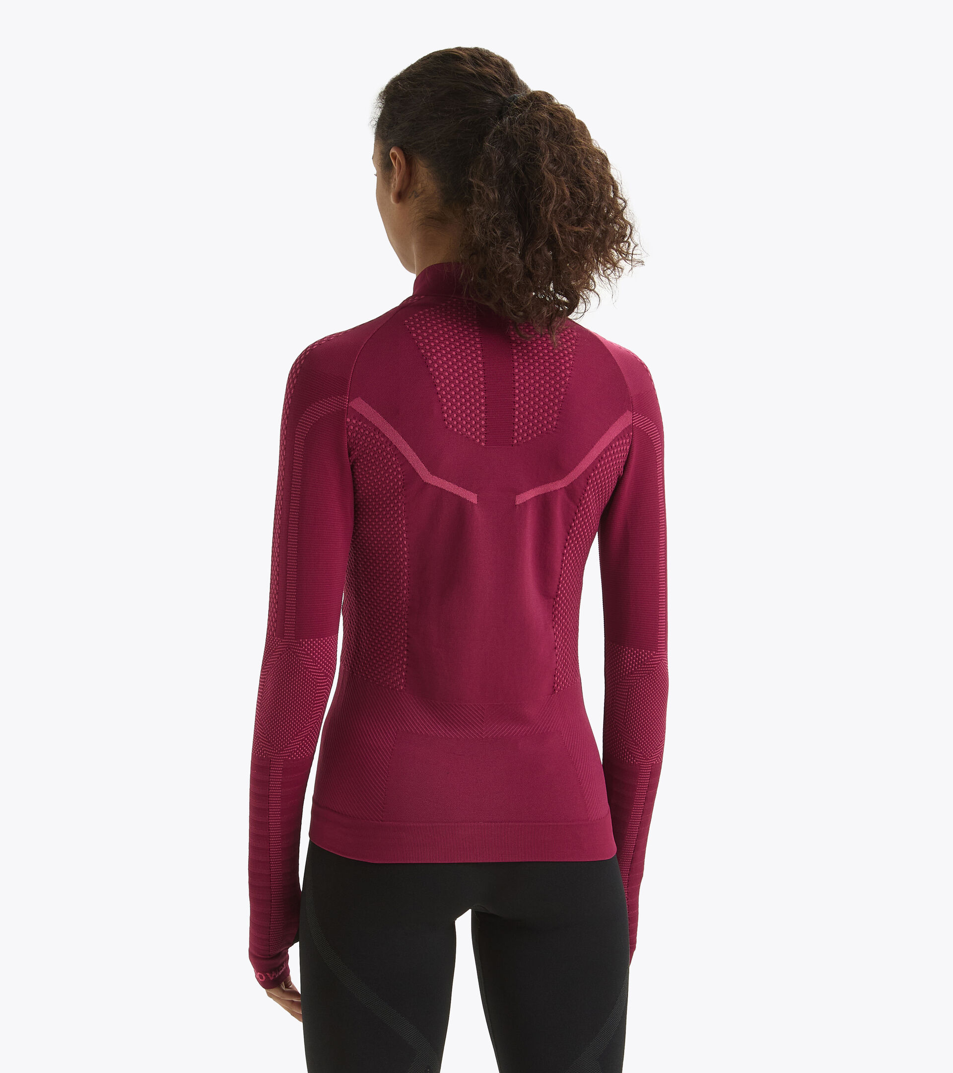 Italian-made running jacket - Women L. HIDDEN POWER JACKET VIOLET RUBINE - Diadora