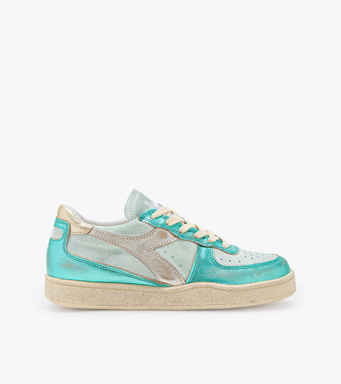 Zapatillas Heritage - Mujer MI BASKET LOW METAL PIGSKIN USED WN AZUL PISCINA - Diadora