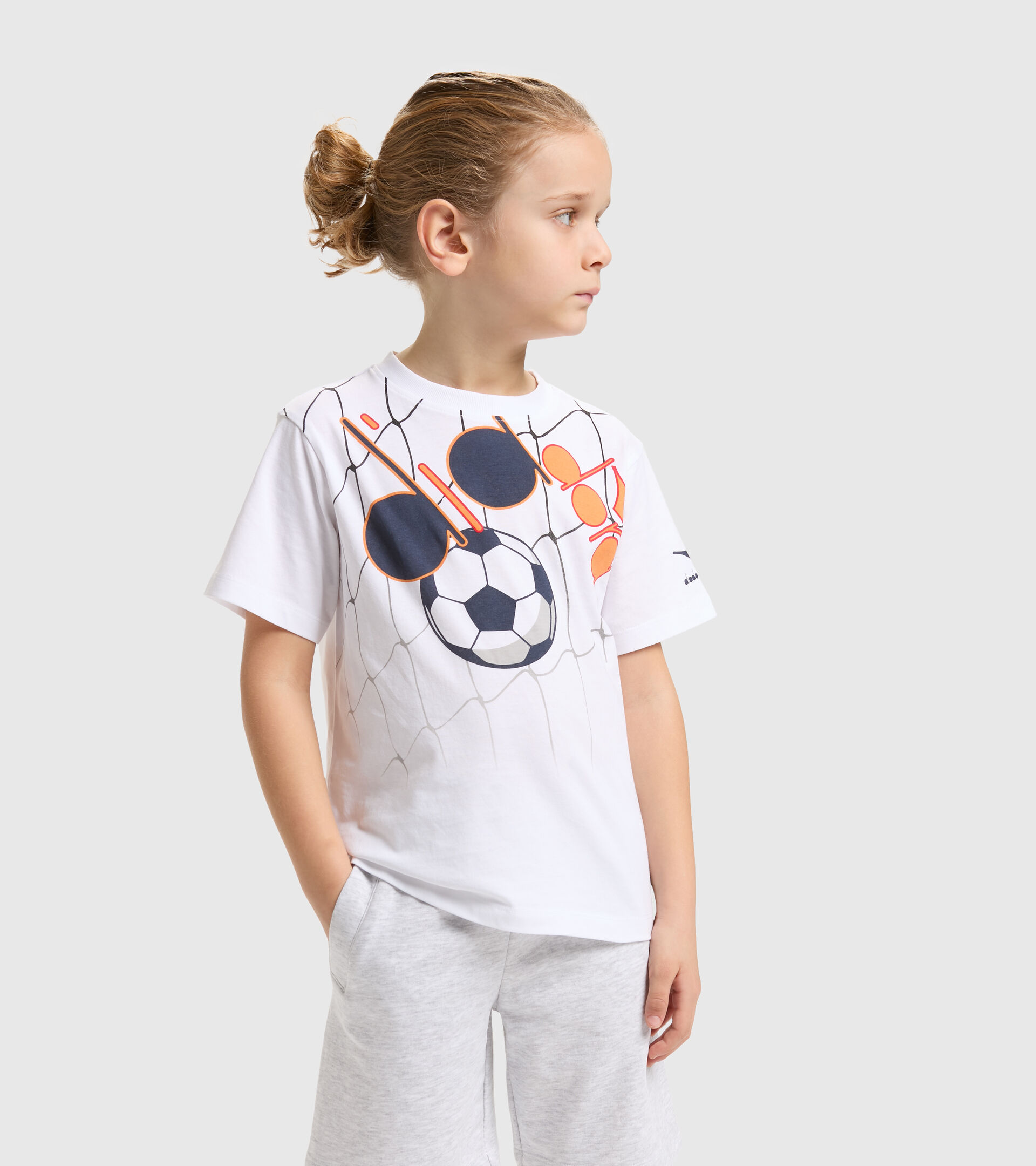 Cotton sports T-shirt - Boy’s JB.T-SHIRT SS DIADORA FC OPTICAL WHITE - Diadora