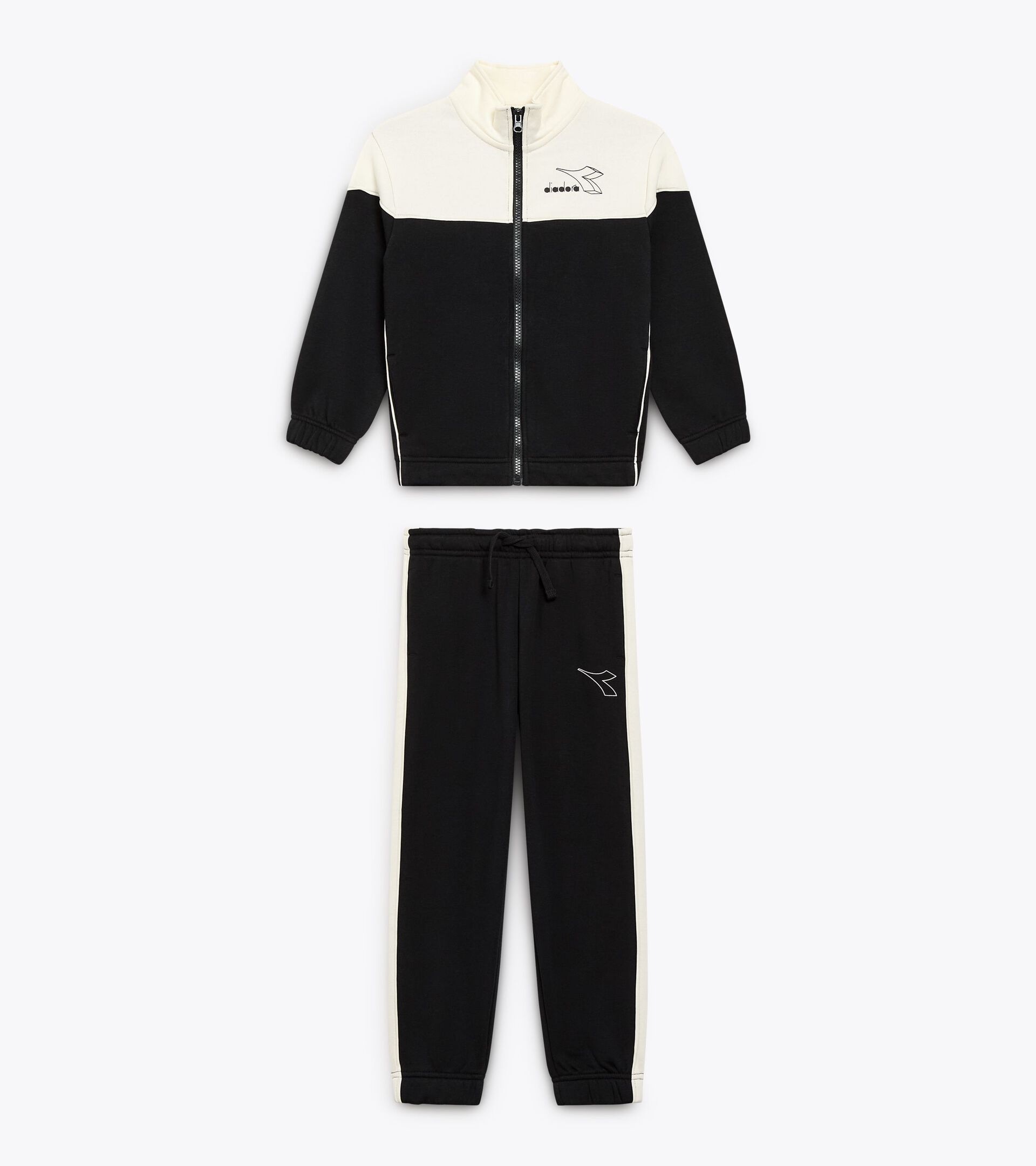 Coordinated tracksuit - Boys and girls  JU. TRACKSUIT FZ LOGO (FT) BLACK - Diadora
