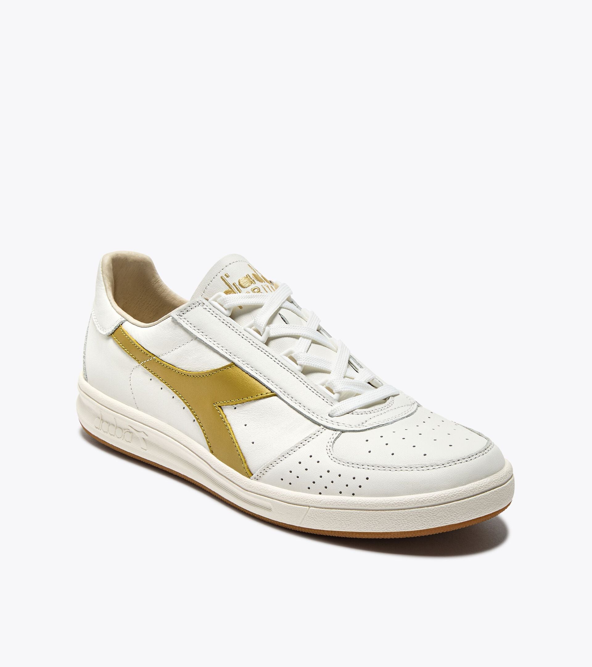 Sneaker Heritage aus Leder - F&uuml;r alle Geschlechter B.ELITE '84 ITALIA WEISS/GOLD BRAUN - Diadora