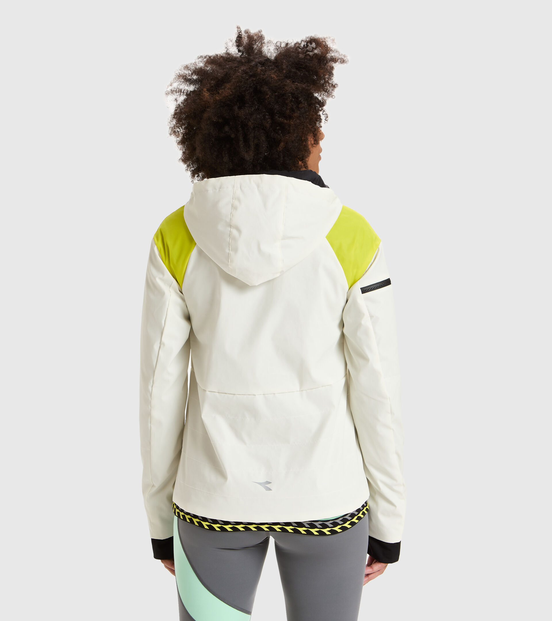 Reflektierende Laufjacke - Damen L. BRIGHT JACKET BE ONE MARSHMALLOW WEISS - Diadora