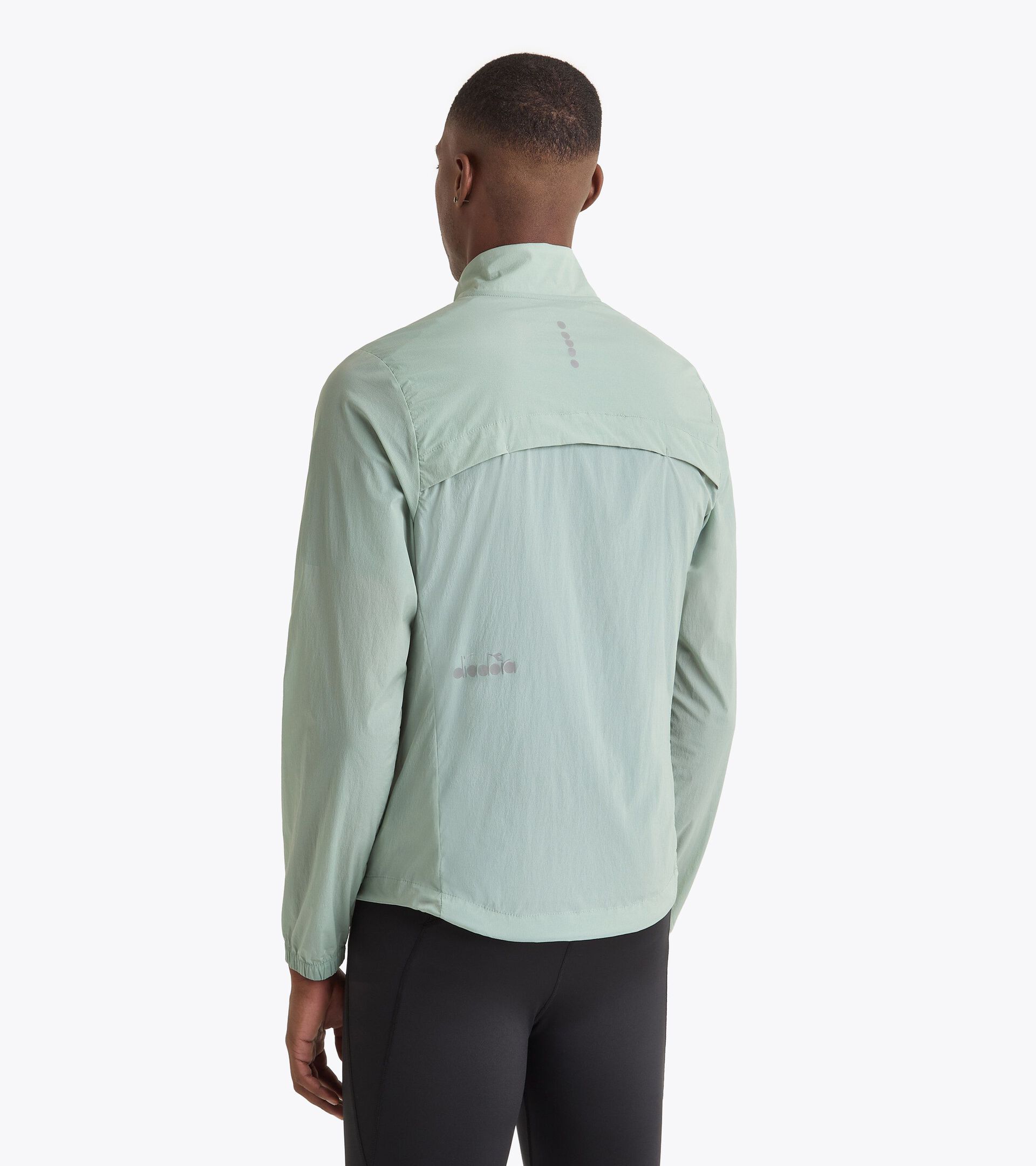Packable windbreaker jacket - Running - Men’s WINDBREAKER PACKABLE JACKET ICEBERG GREEN - Diadora