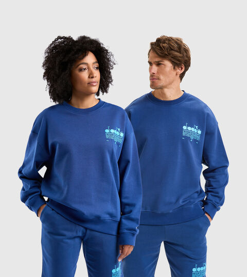 Cotton round-neck sweatshirt - Unisex SWEATSHIRT CREW MANIFESTO SALTIRE NAVY - Diadora