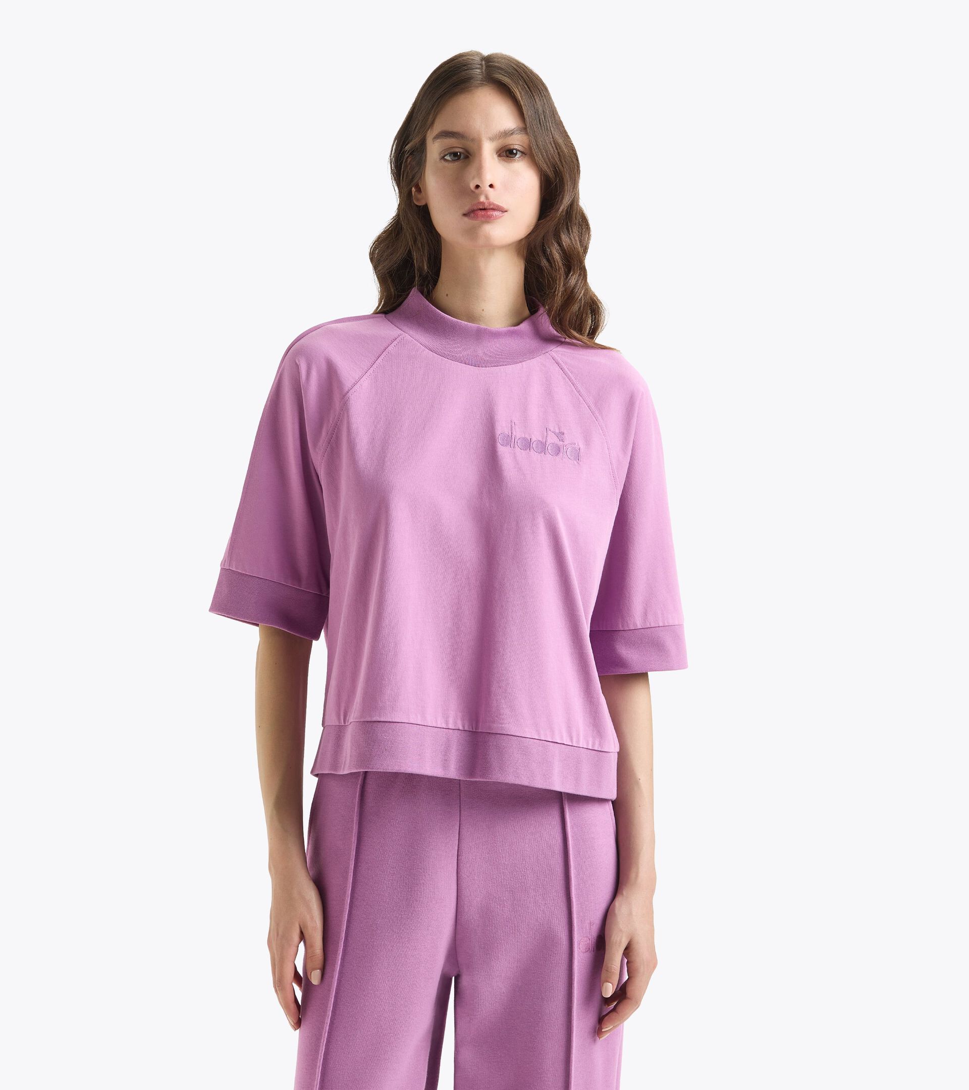 T-shirt - Women L. T-SHIRT SS ATHL. LOGO VIOLET MULBERRY - Diadora