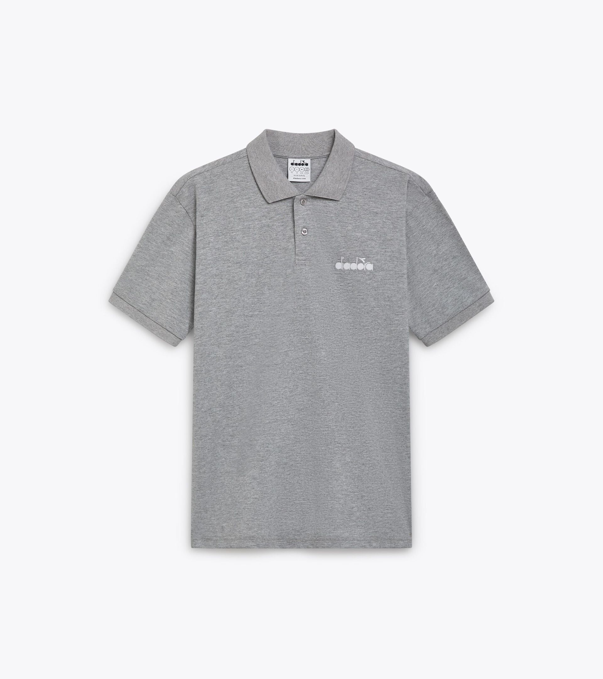 Sporty polo shirt - Made in Italy - Gender Neutral POLO SS LOGO HIGH RISE MELANGE - Diadora