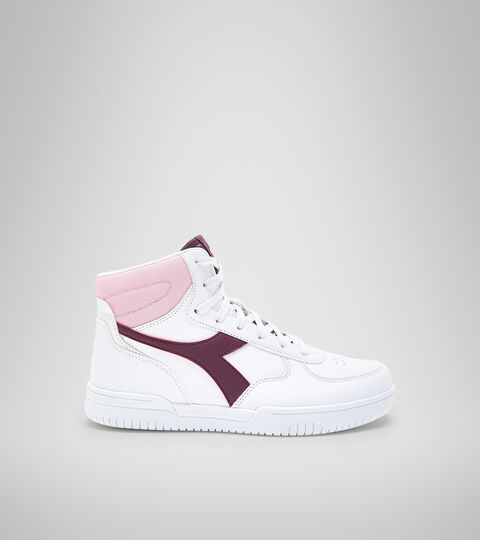 Sports shoes - Youth 8-16 years RAPTOR MID GS WHITE/GRAPE WINE - Diadora
