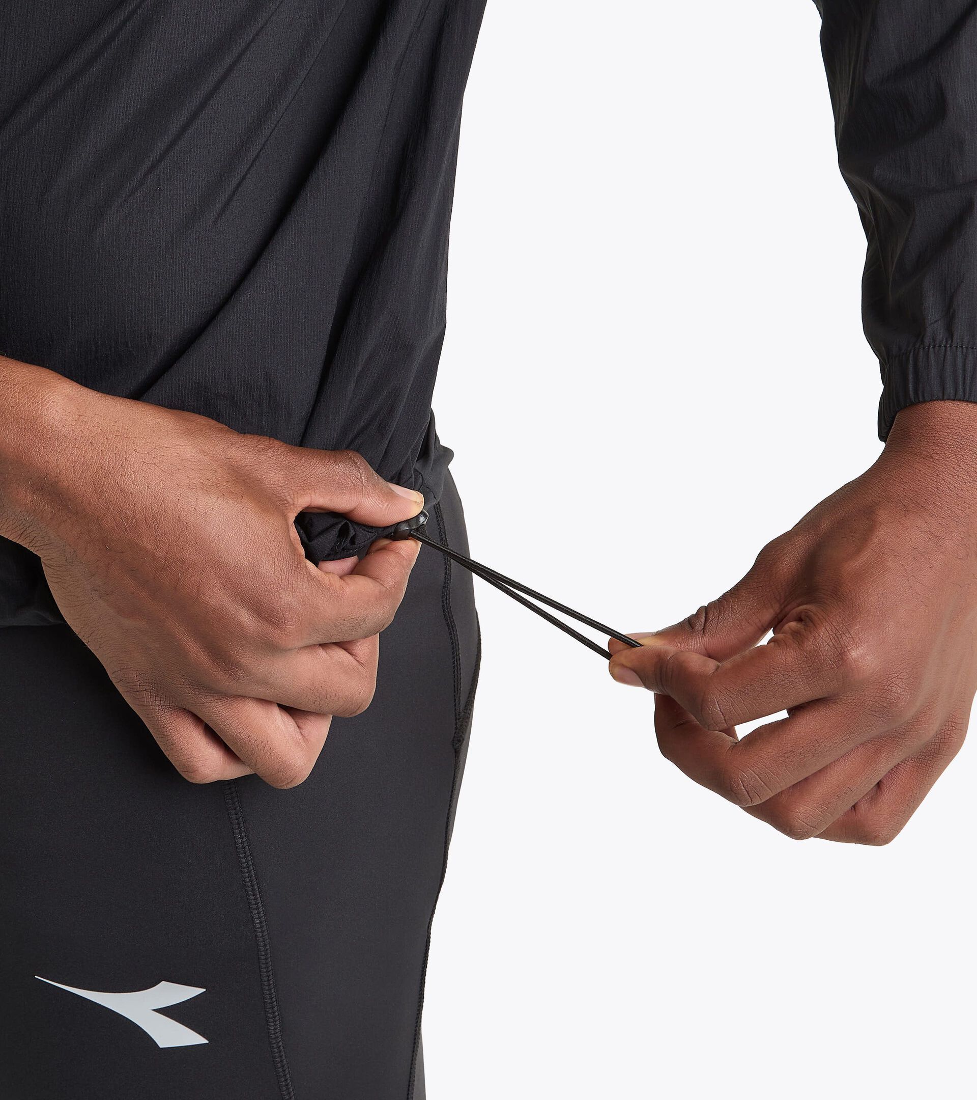 Packable windbreaker jacket  - Running - Men’s WINDBREAKER PACKABLE JACKET BLACK - Diadora