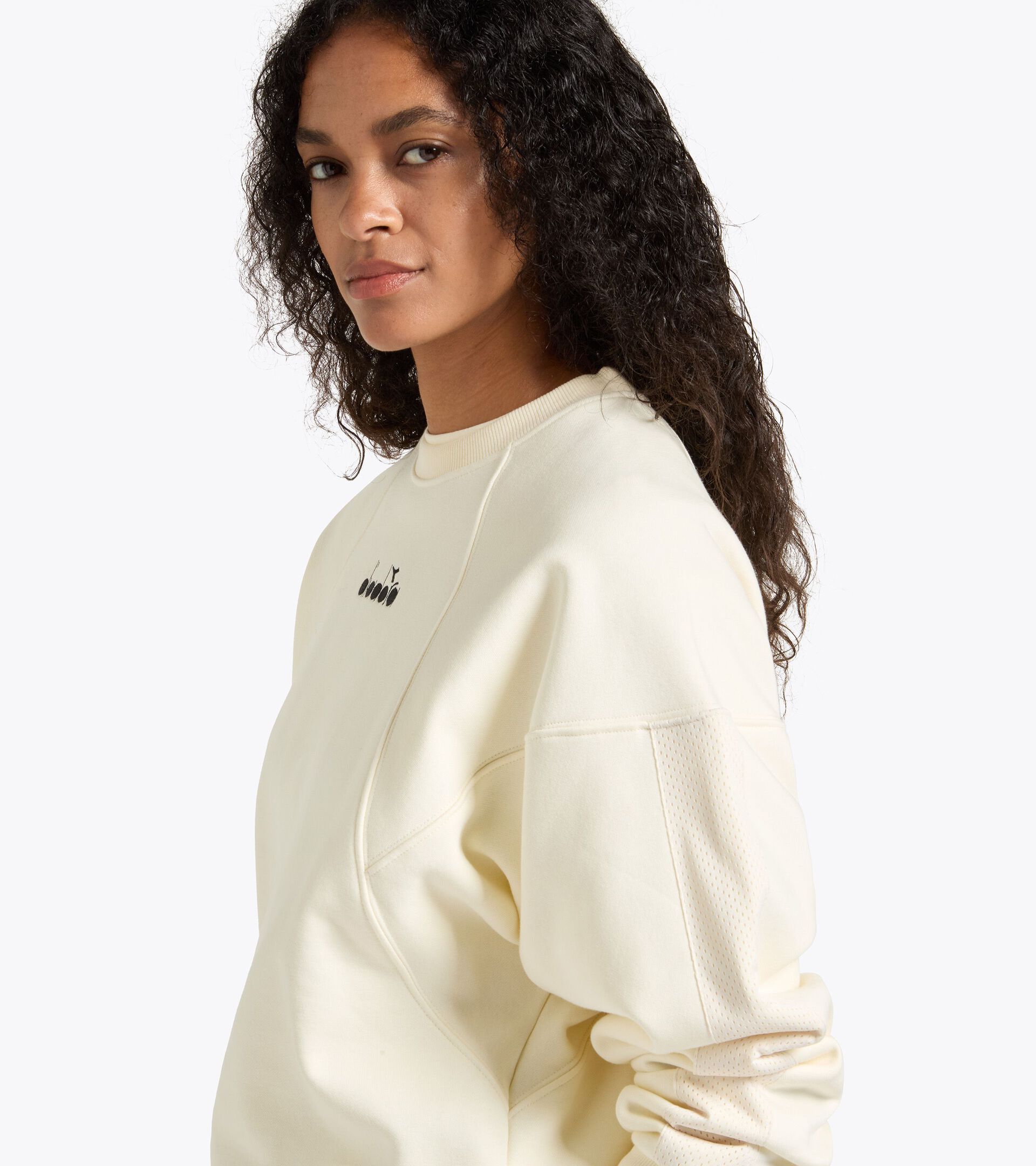 Sweatshirt aus Jersey - Comfort Fit - Damen L. SWEATSHIRT LOGO (BR) WISPERN WEISS - Diadora