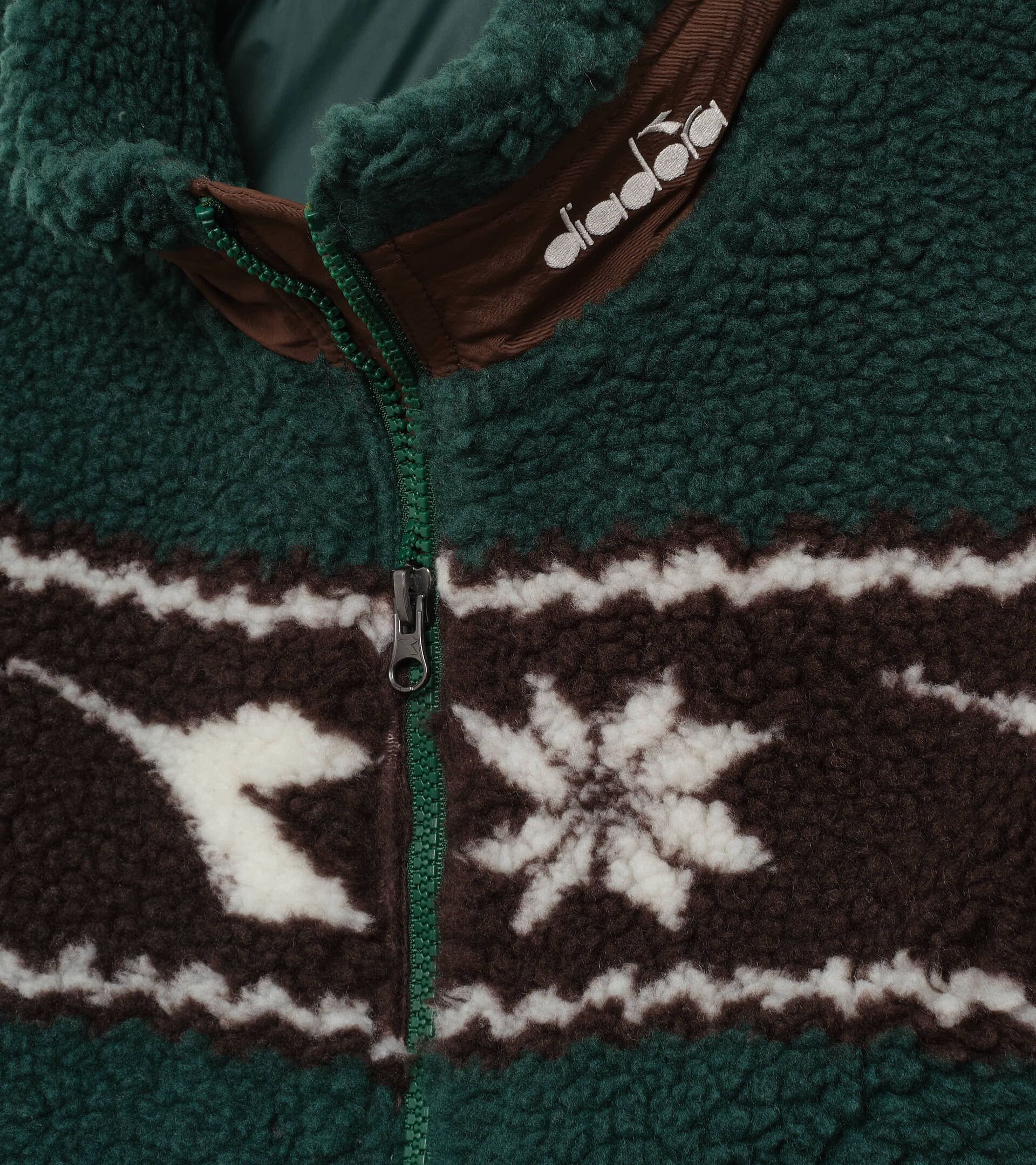 Reversible fleece jacket - Exclusive e-commerce & Cortina Store - All-gender REVERSIBLE POLAR FLEECE VEST DARK GREEN - Diadora