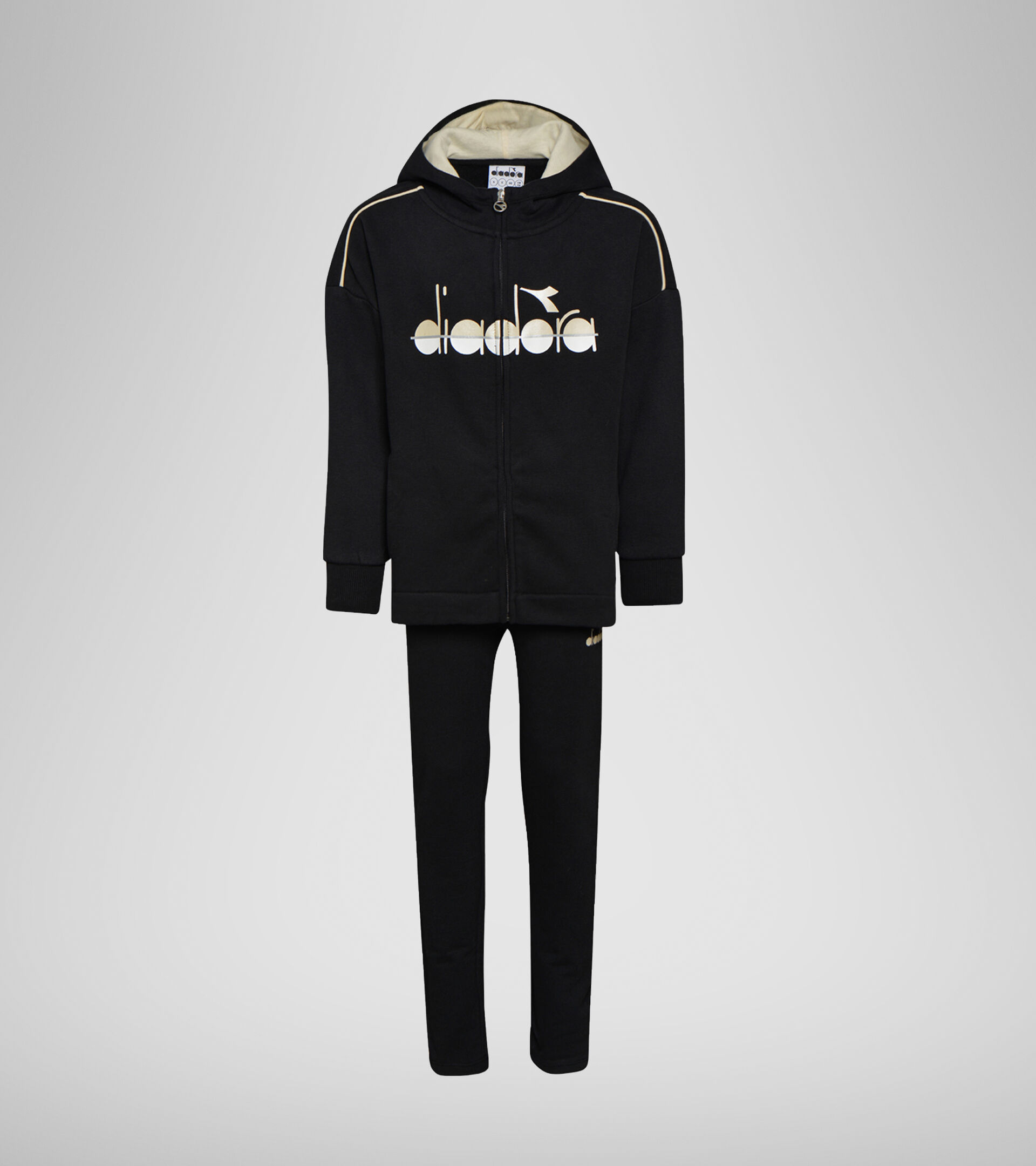 Tracksuit - Girls JG.HOODIE FZ SUIT 5PALLE BLACK - Diadora