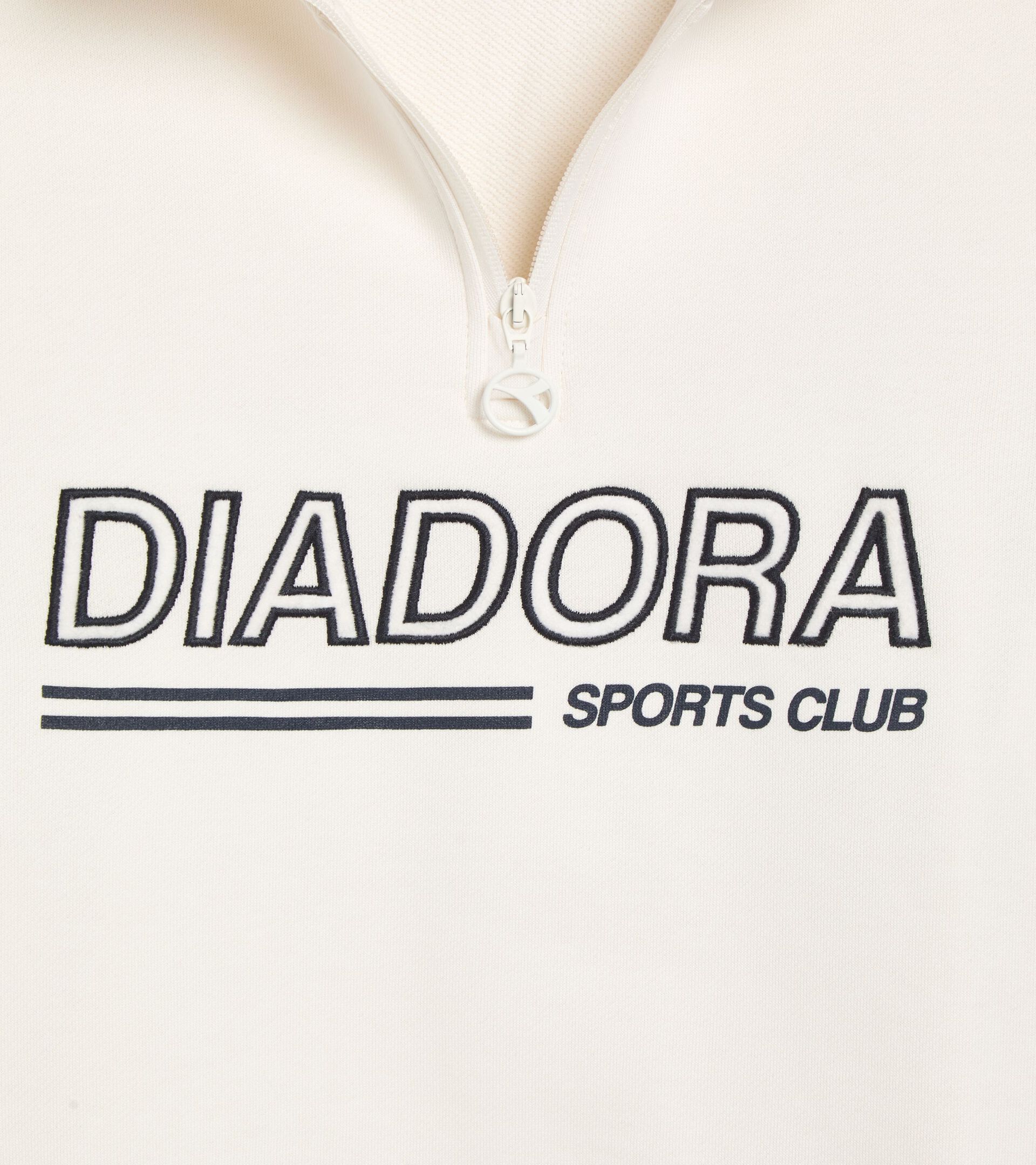 SWEATSHIRT 1/2 ZIP LEGACY, WHITE ALYSSUM, hi-res