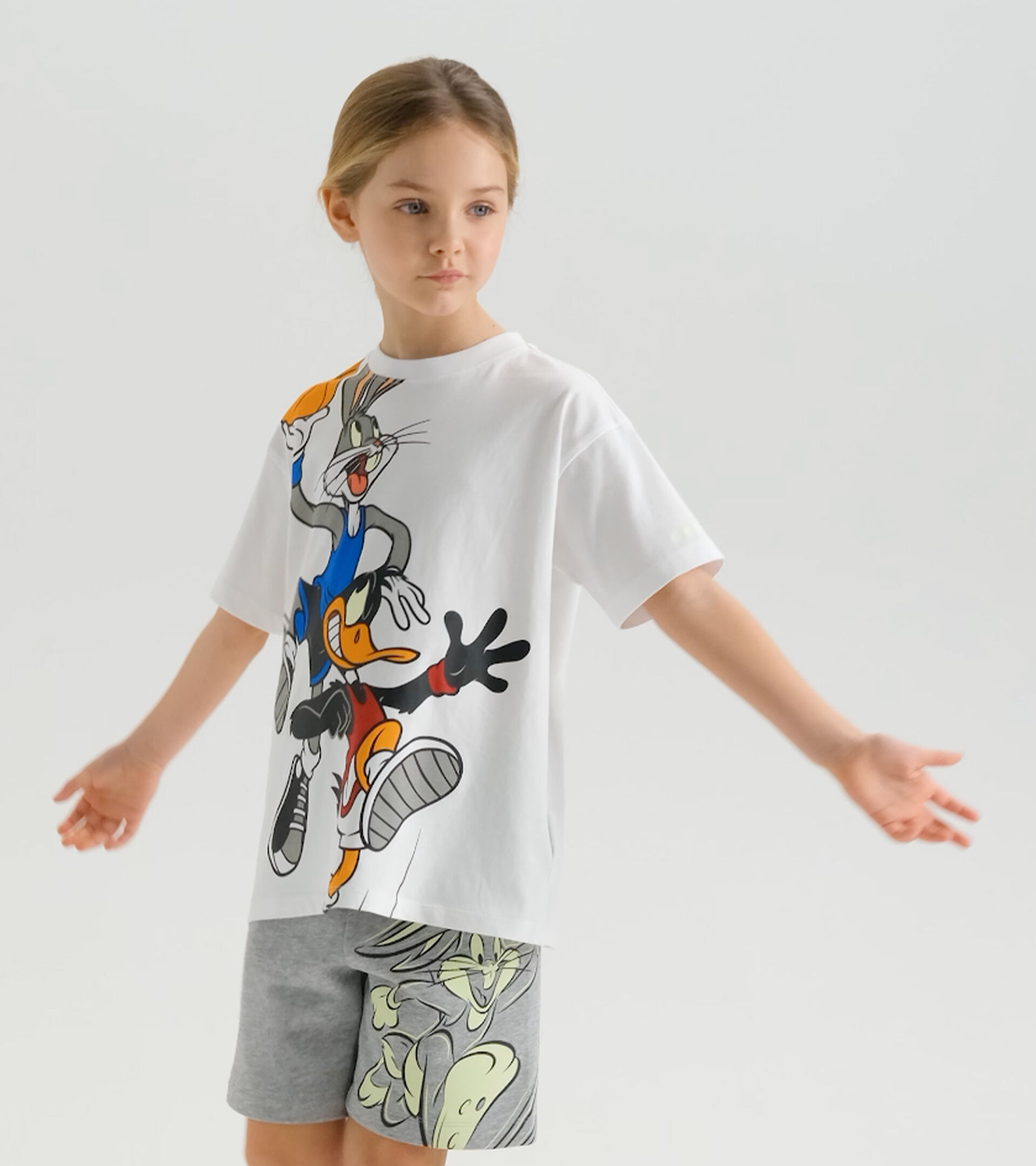 Sports T-shirt - Kids JU.T-SHIRT SS WB OPTICAL WHITE + C - Diadora