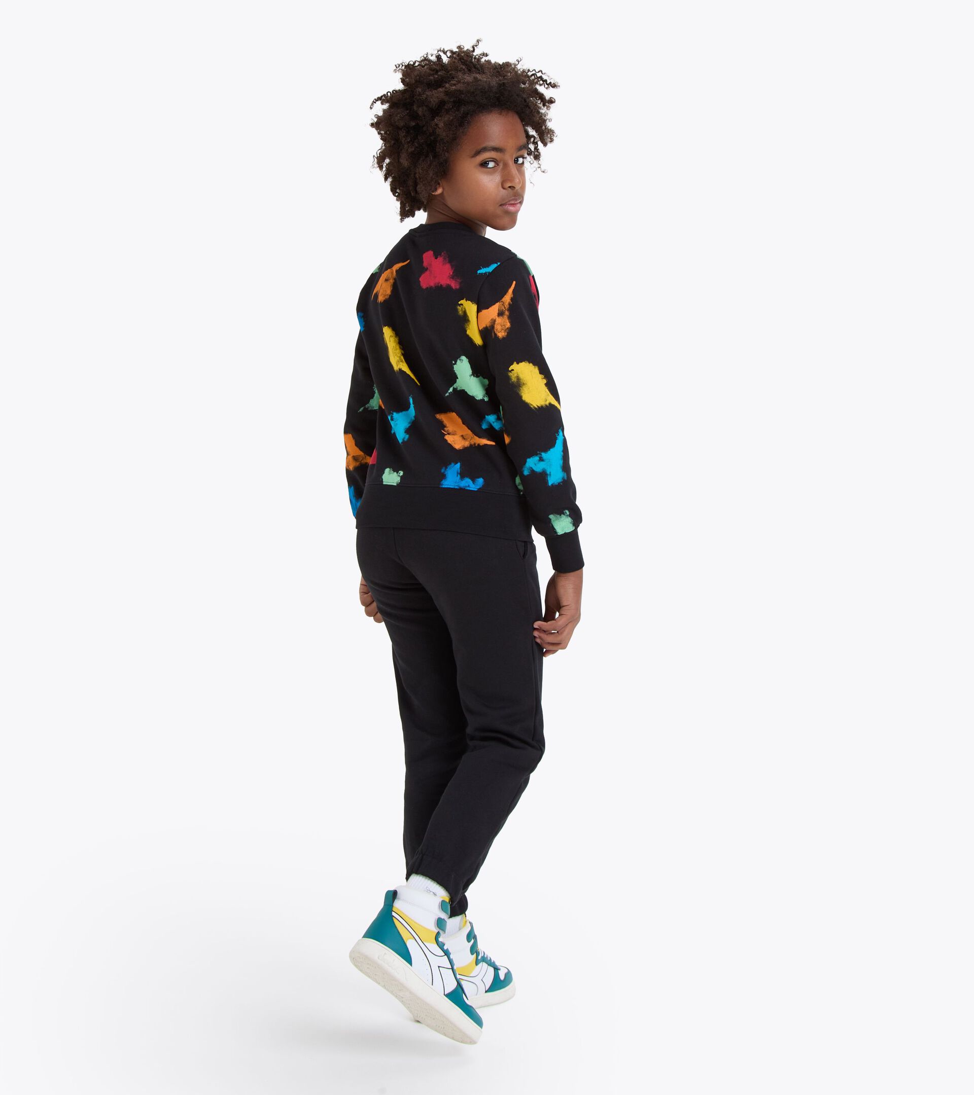 Logo crewneck sweatshirt - Boy JB.SWEATSHIRT CREW WATER COLOR BLACK - Diadora